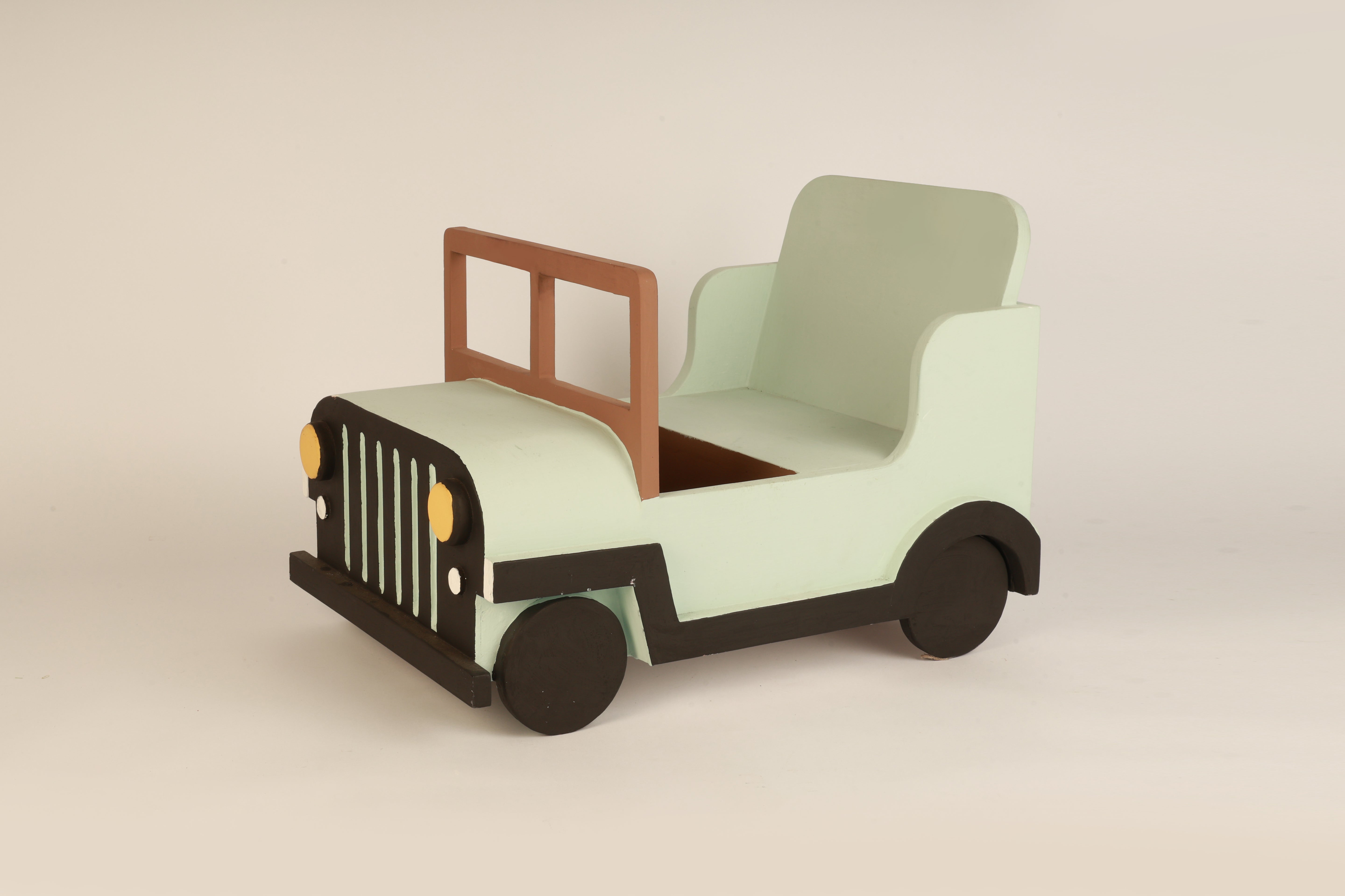 Mint Green Wooden Jeep Prop – Unique and Handmade Baby Photography Prop for Newborn and Toddler Sessions