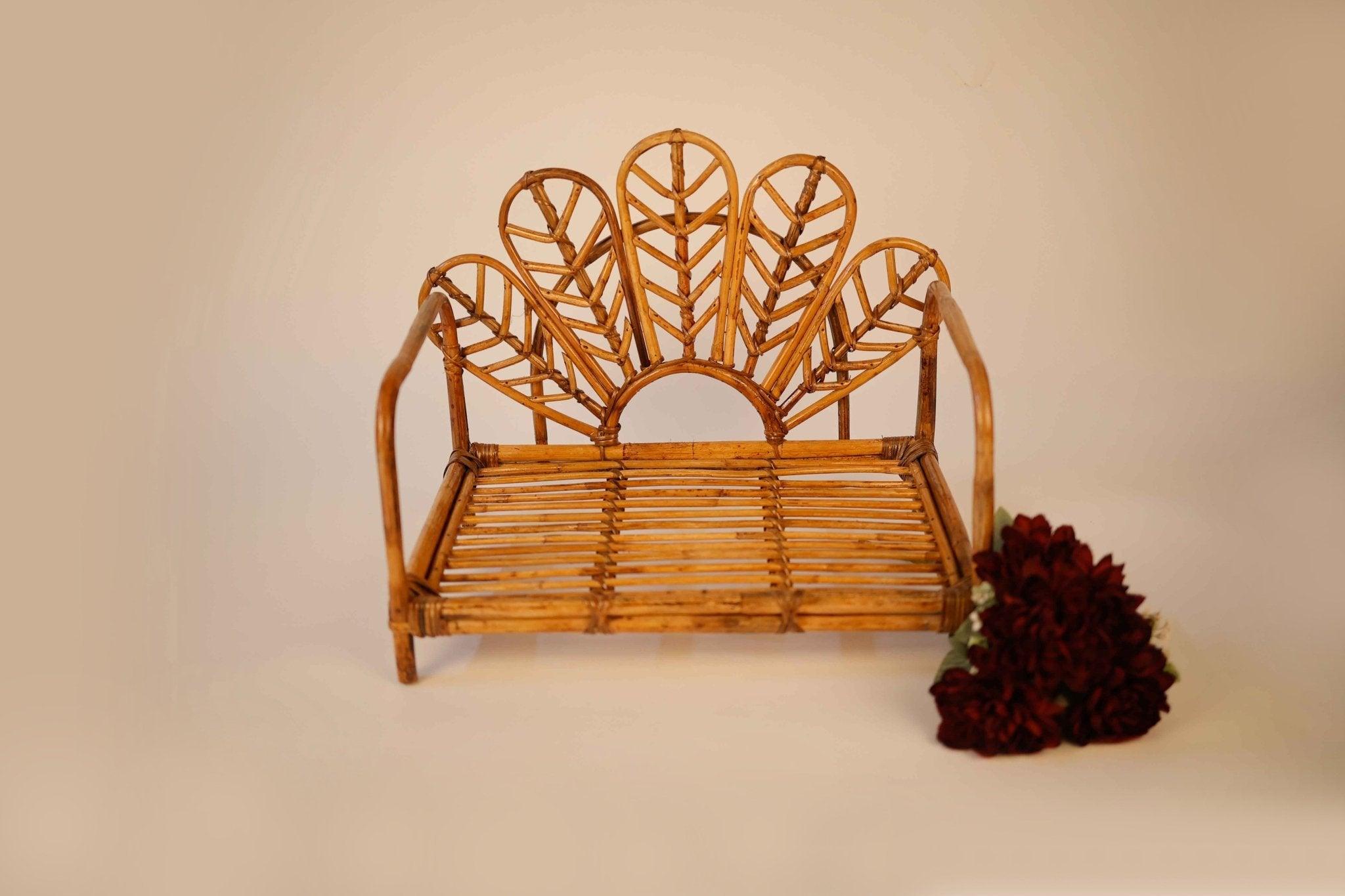 Baby Chair Prop Flowered Back Miniature Baby Photography Prop - Tiny Prop Store