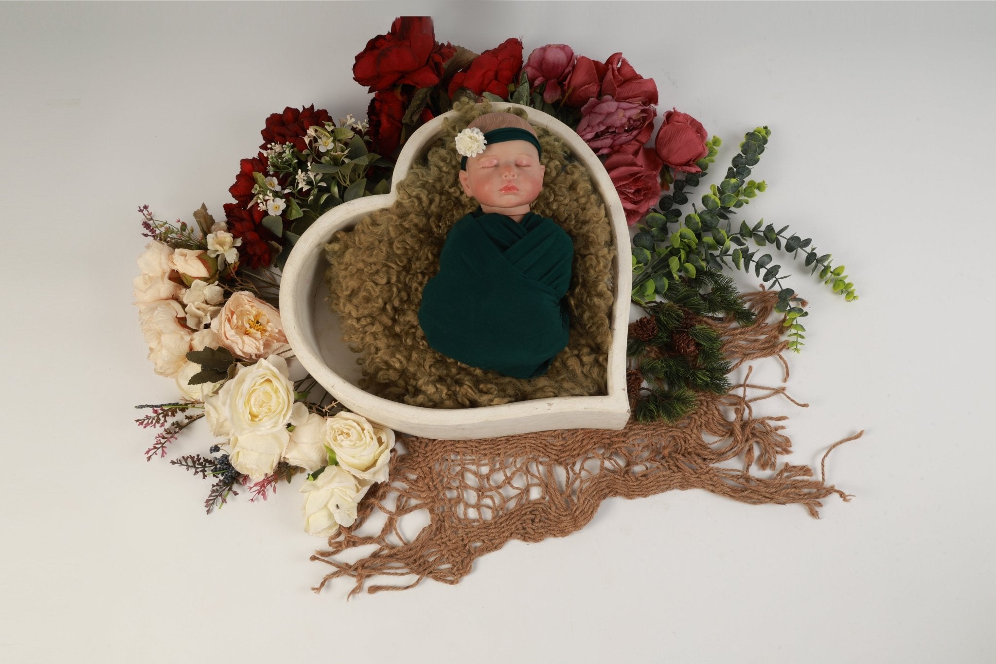 CURLY FUR Olive Green - Newborn Photography Prop | Infant Photo Prop - Tiny Prop Store