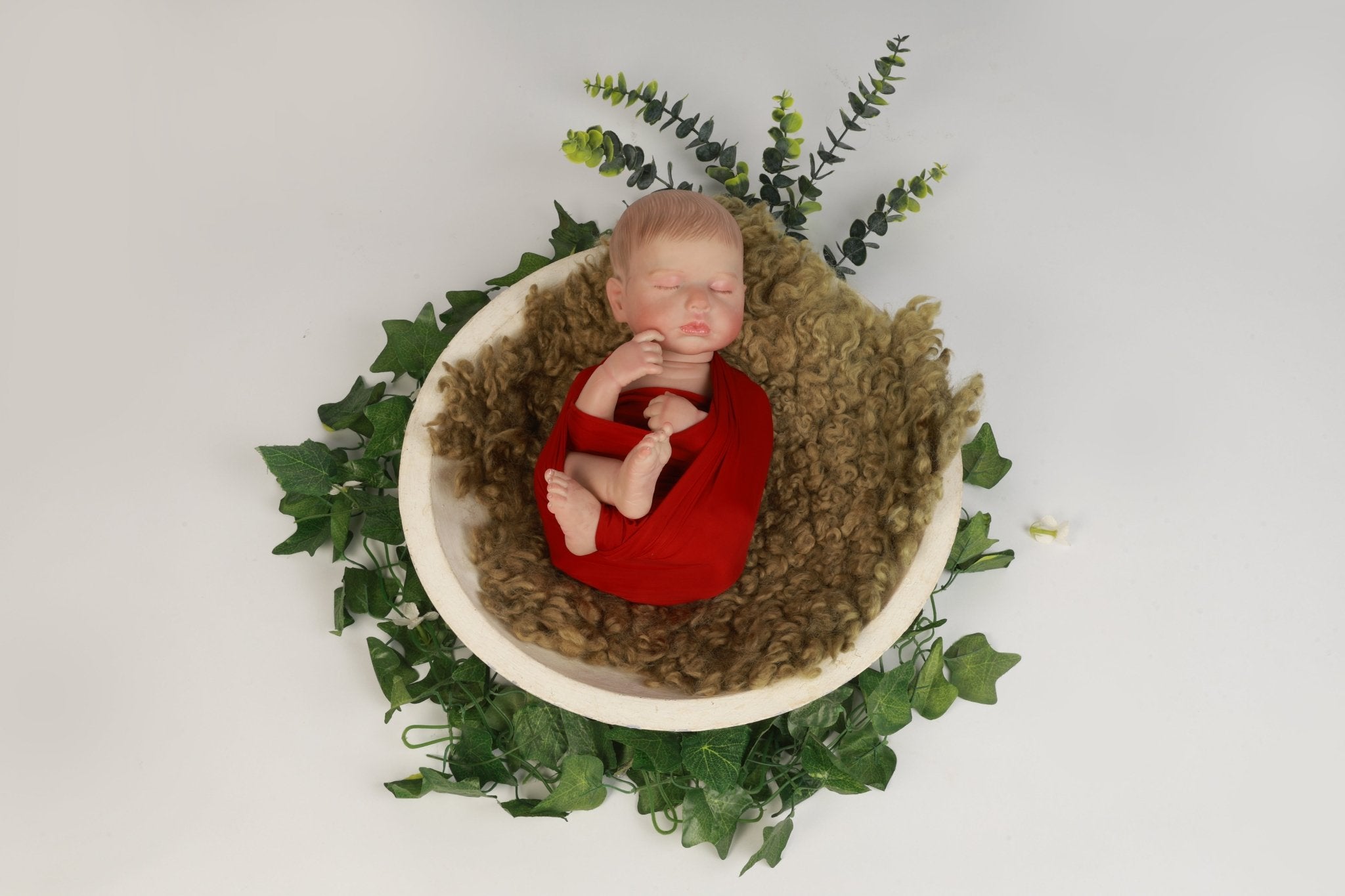 CURLY FUR Olive Green - Newborn Photography Prop | Infant Photo Prop - Tiny Prop Store