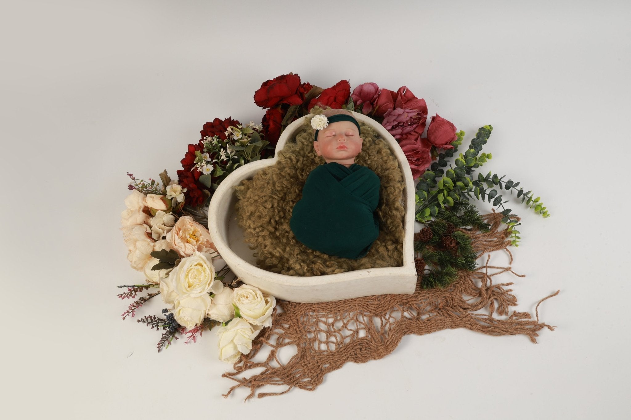 CURLY FUR Olive Green - Newborn Photography Prop | Infant Photo Prop - Tiny Prop Store