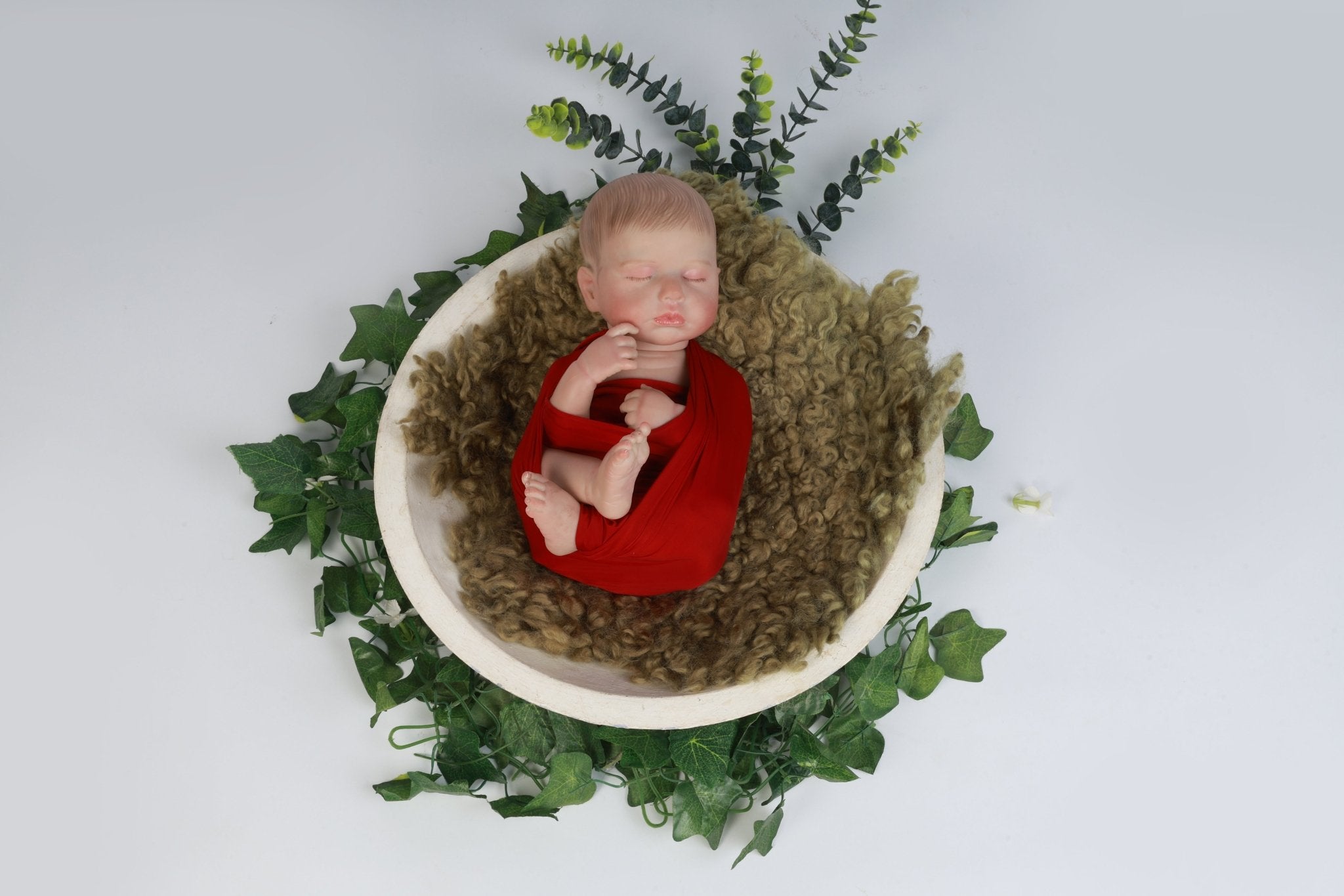 CURLY FUR Olive Green - Newborn Photography Prop | Infant Photo Prop - Tiny Prop Store