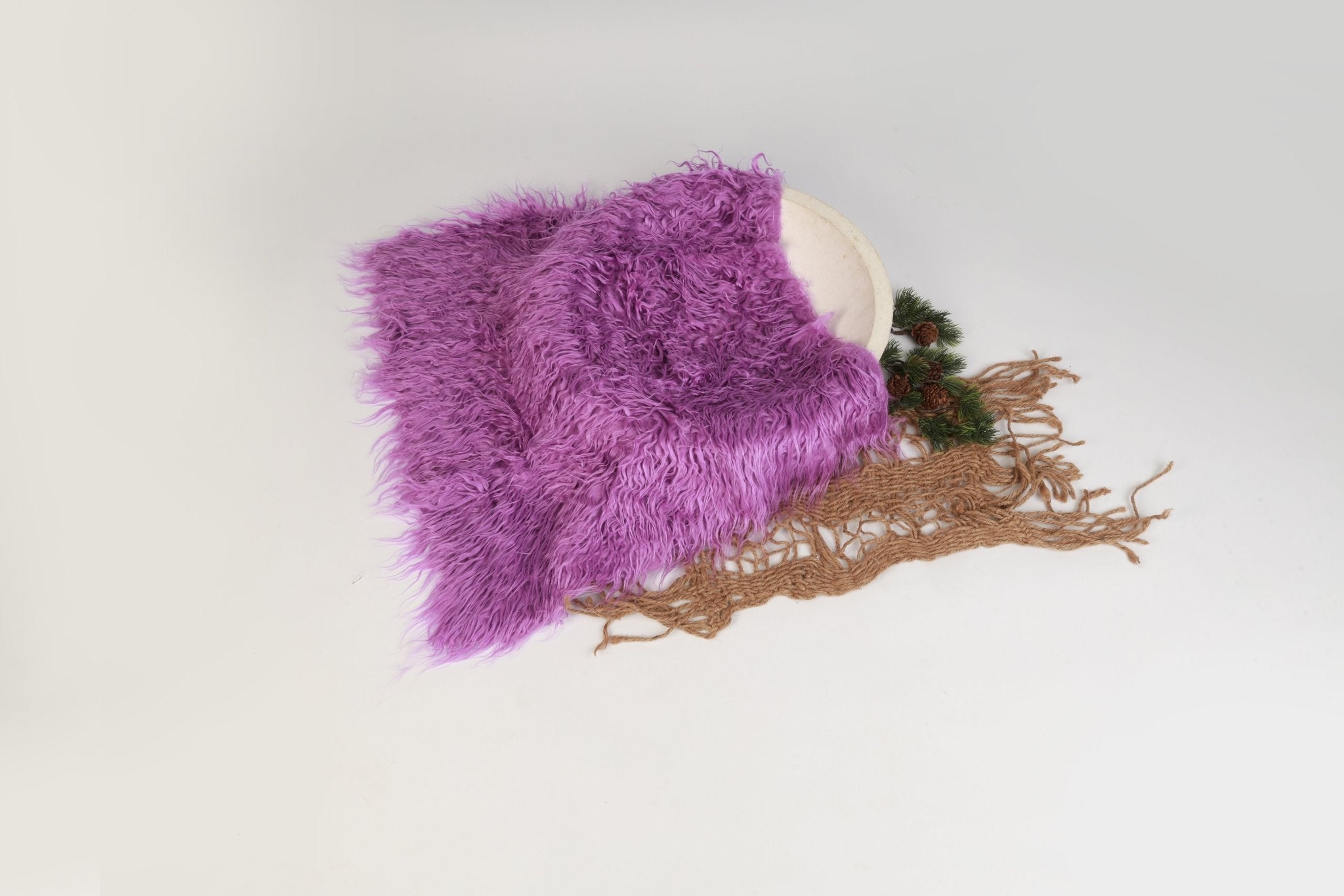 Purple Fur Baby Photography Prop | Newborn Fluffy Fur for Photoshoot | Infant Prop - Tiny Prop Store
