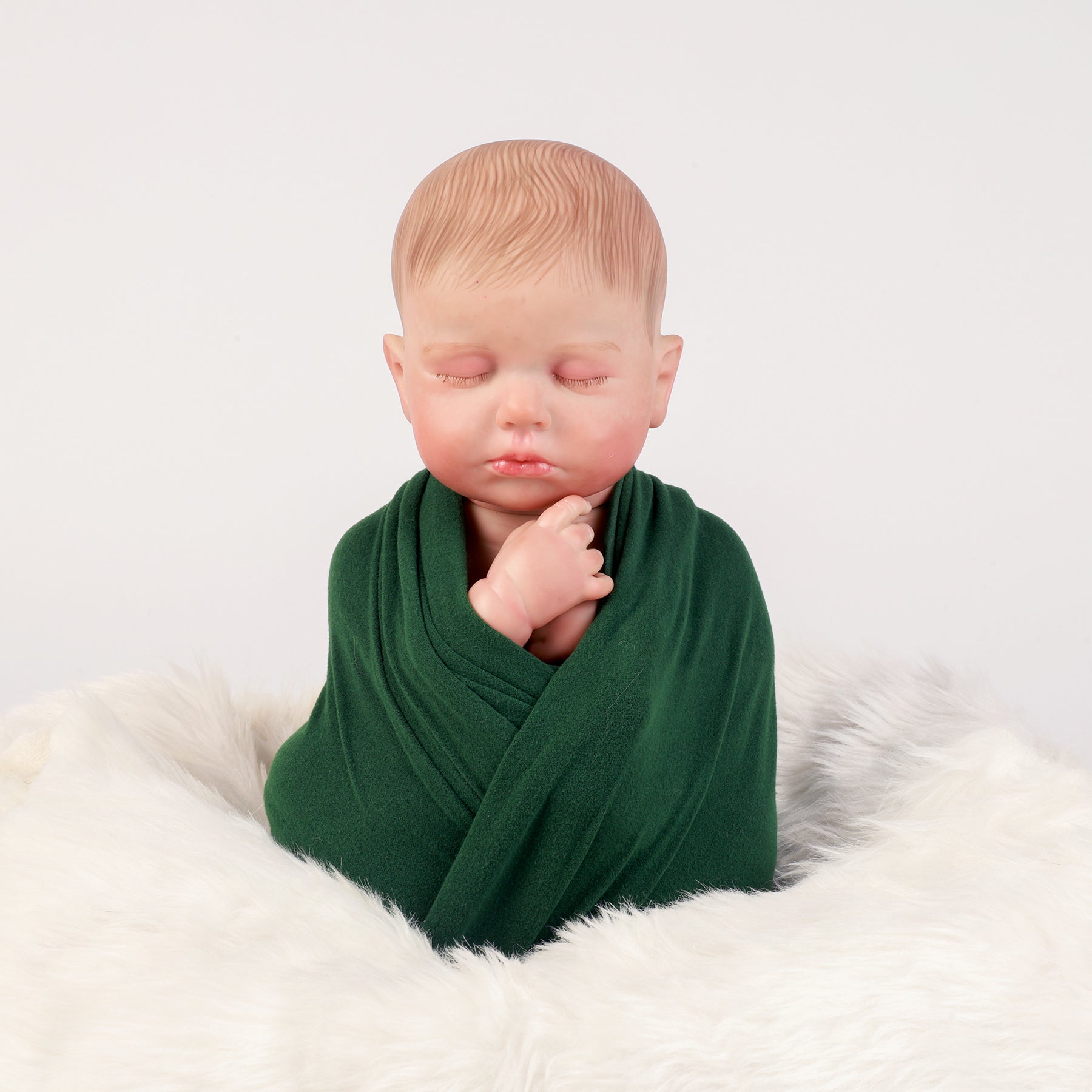 Forest Green Baby Wrap – Soft, Stretchy, and Elegant Newborn Photography Prop for Swaddling, Layering, and Posing