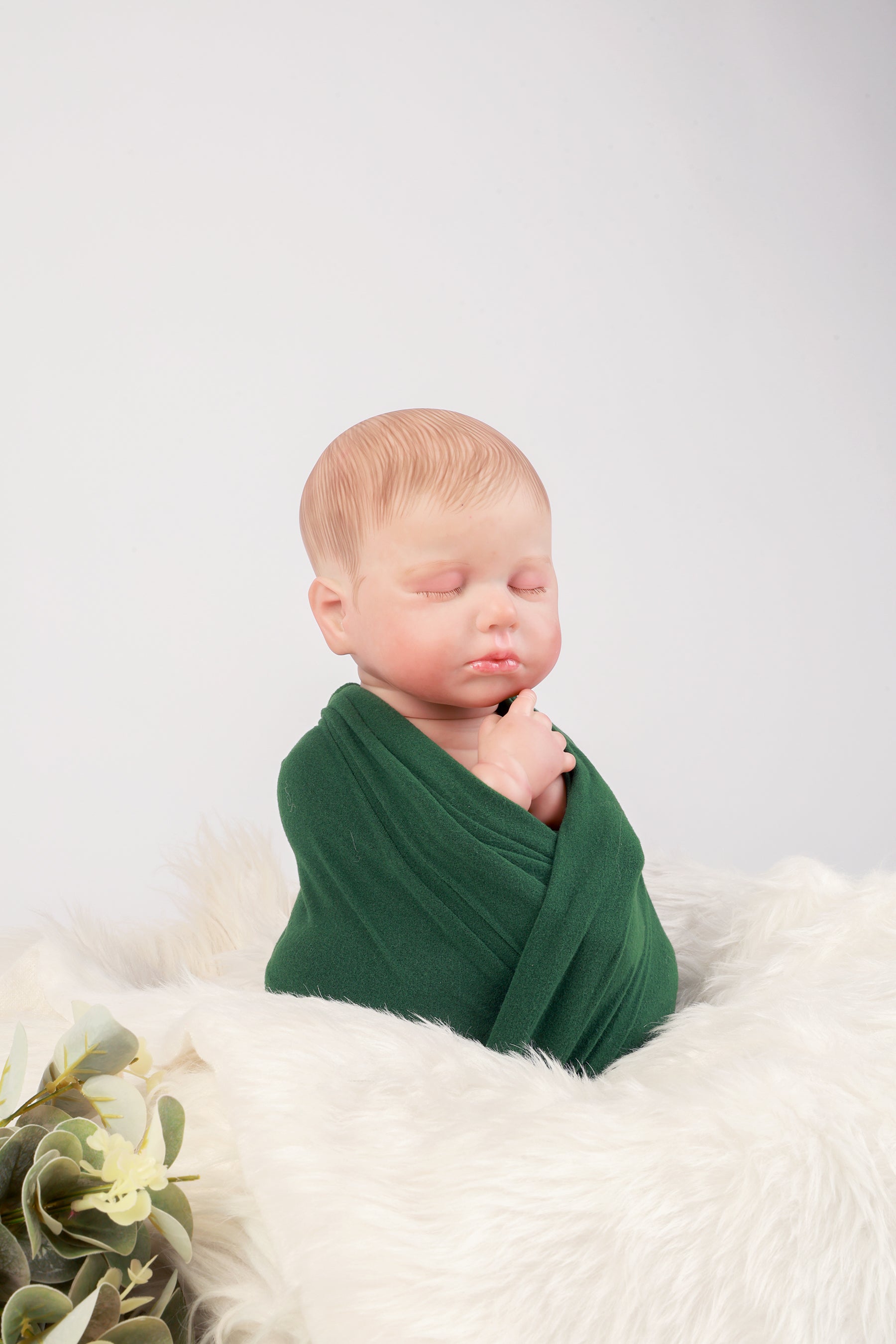 Forest Green Baby Wrap – Soft, Stretchy, and Elegant Newborn Photography Prop for Swaddling, Layering, and Posing