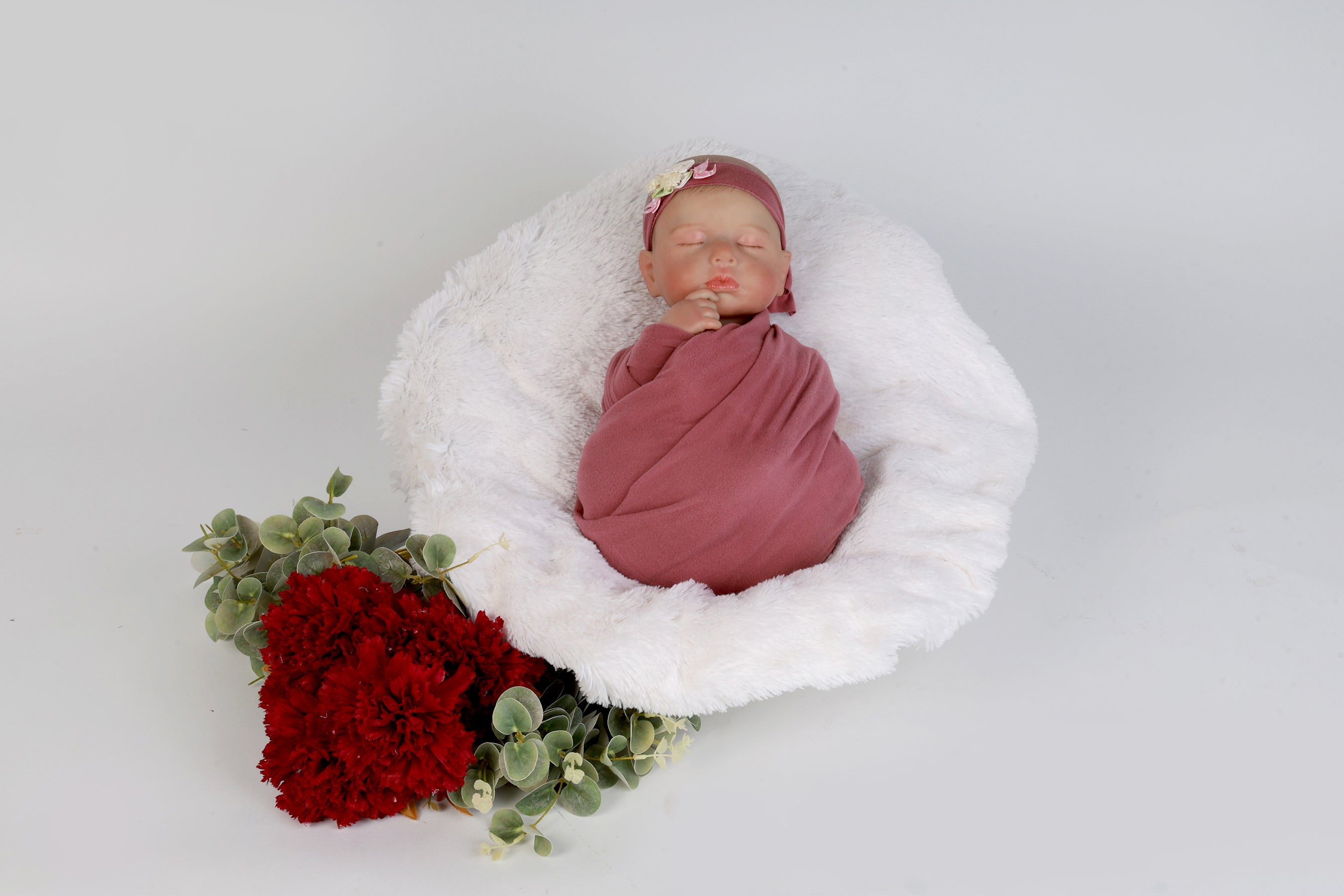 Mauve Baby Wrap for Newborn Photography – Soft, Stretchy, Lightweight & Comfortable for Timeless Baby Portraits