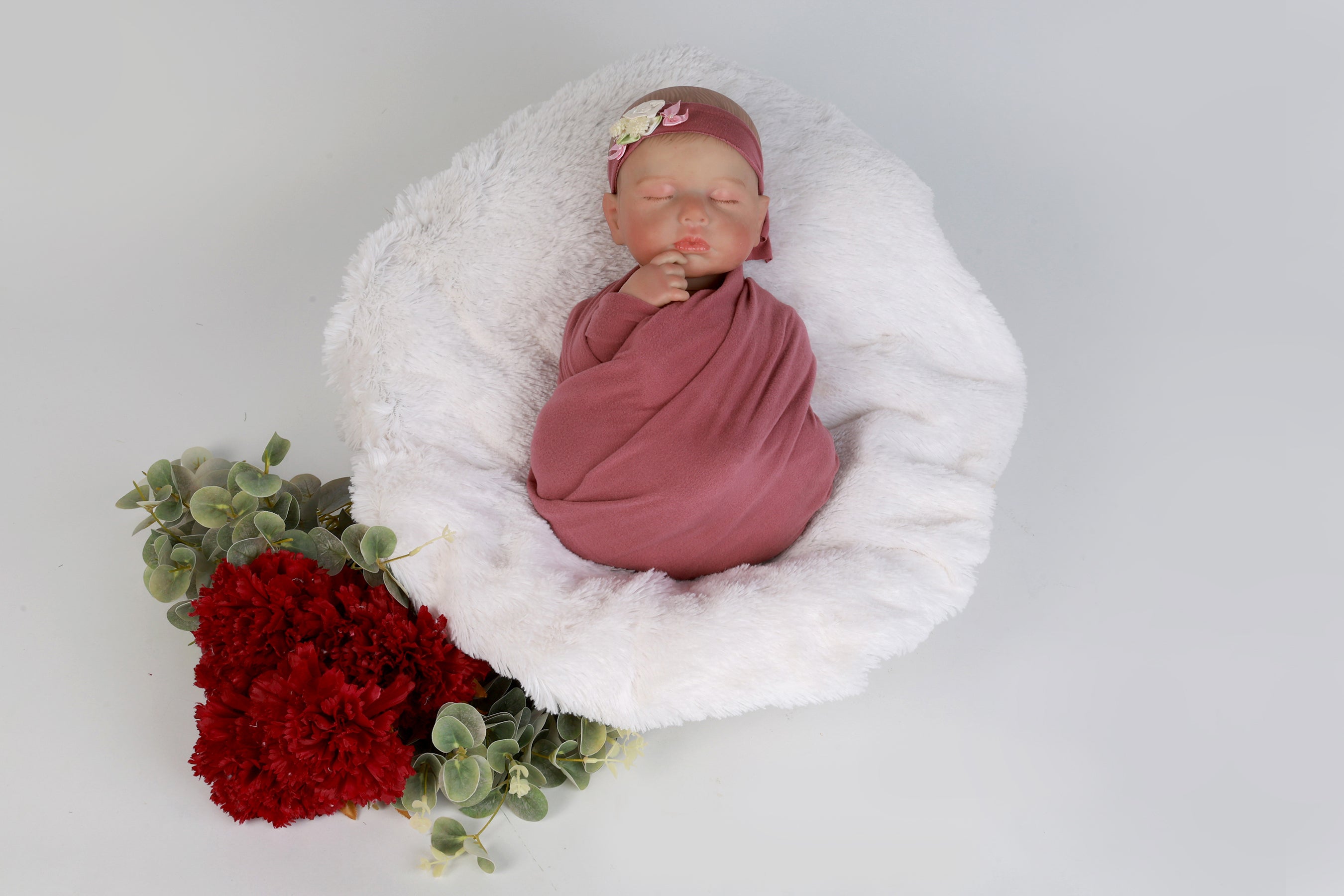 Mauve Baby Wrap for Newborn Photography – Soft, Stretchy, Lightweight & Comfortable for Timeless Baby Portraits