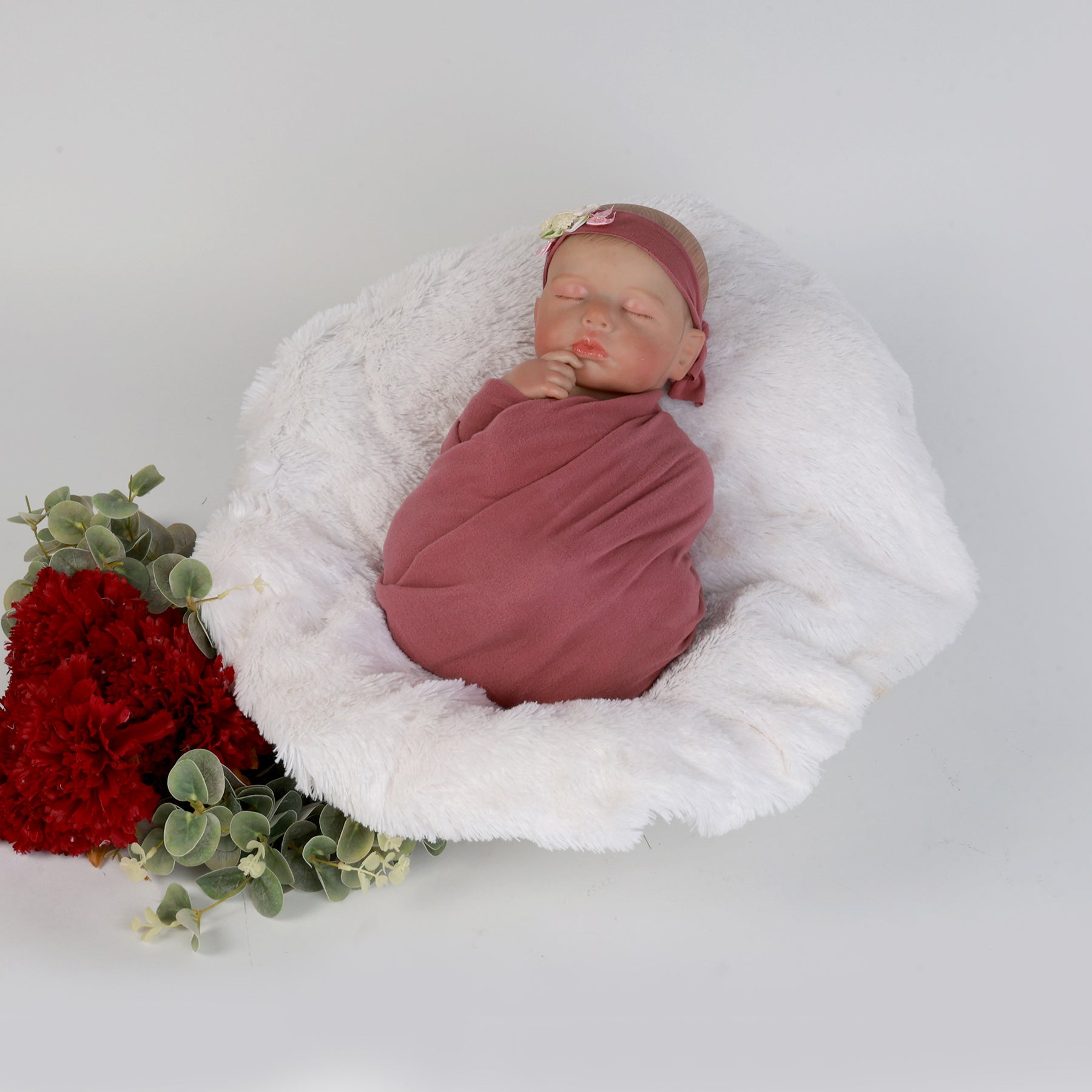Mauve Baby Wrap for Newborn Photography – Soft, Stretchy, Lightweight & Comfortable for Timeless Baby Portraits