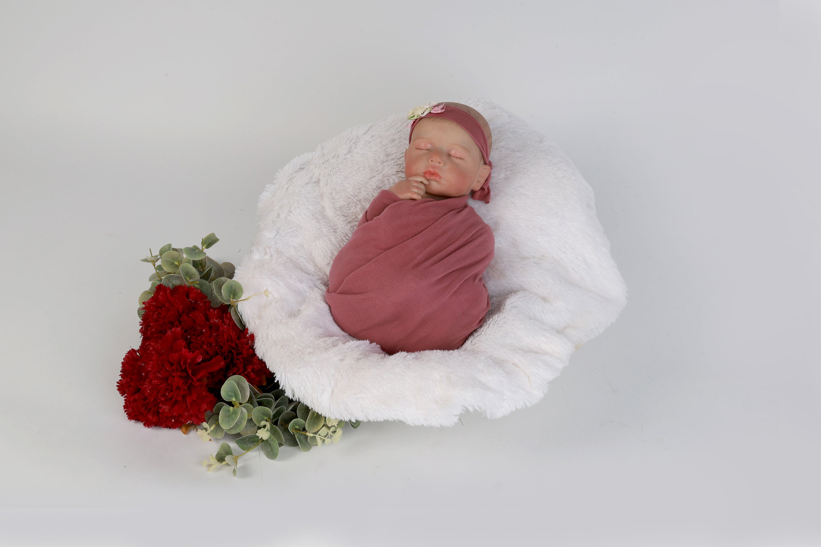 Mauve Baby Wrap for Newborn Photography – Soft, Stretchy, Lightweight & Comfortable for Timeless Baby Portraits