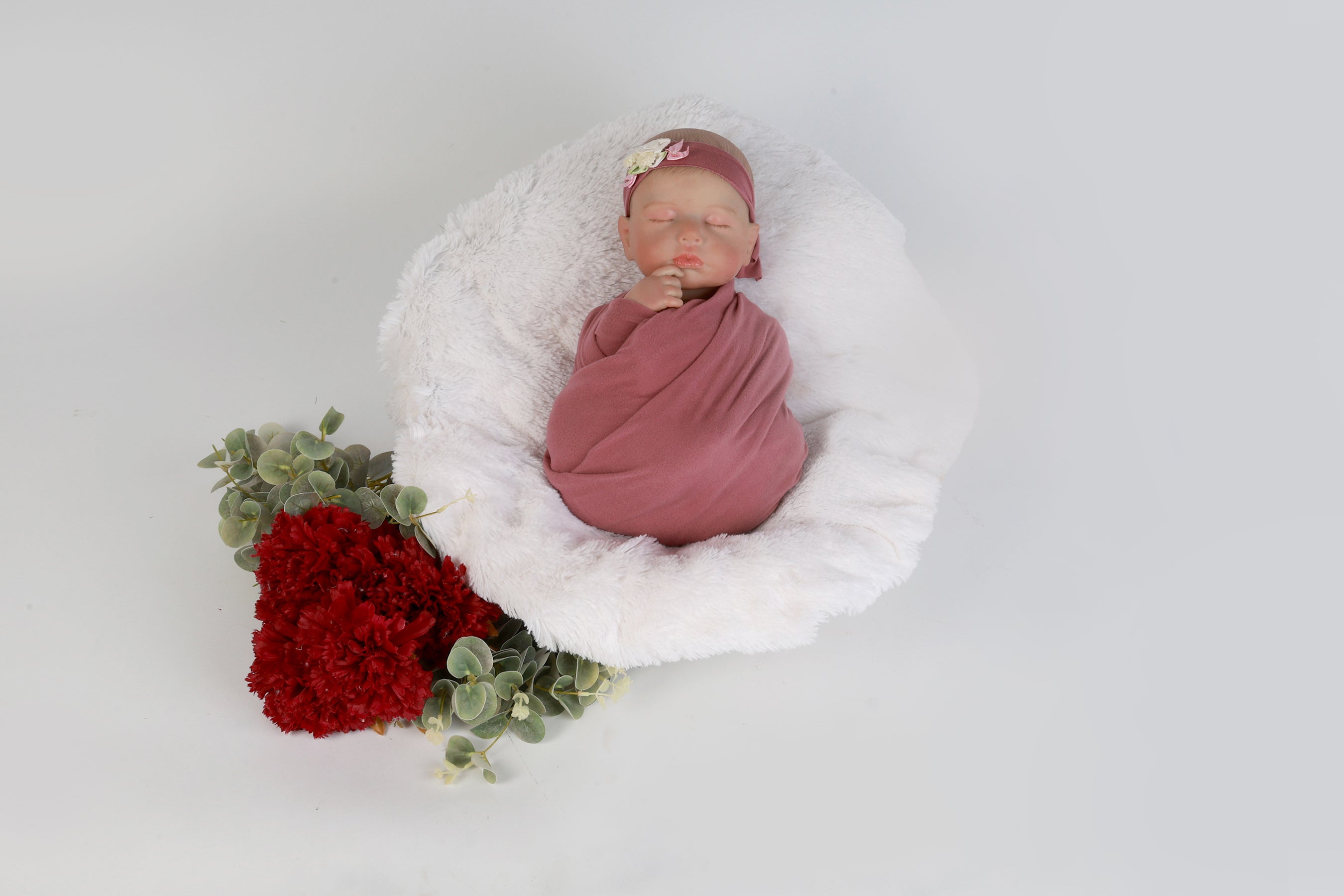 Mauve Baby Wrap for Newborn Photography – Soft, Stretchy, Lightweight & Comfortable for Timeless Baby Portraits
