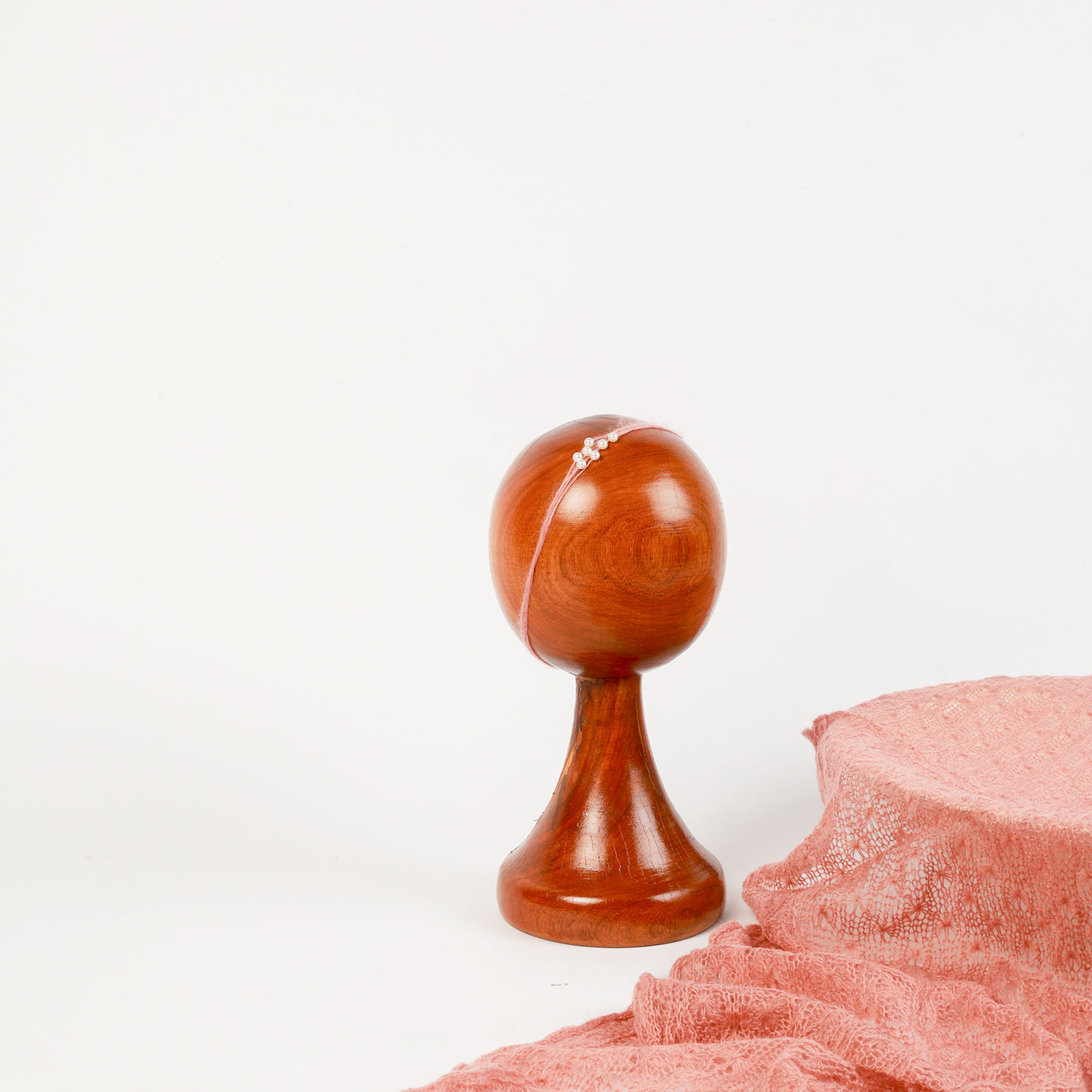 Dusty Rose Newborn Wrap & Pearl Headband Set – Perfect Photography Prop for Timeless Baby Photoshoots