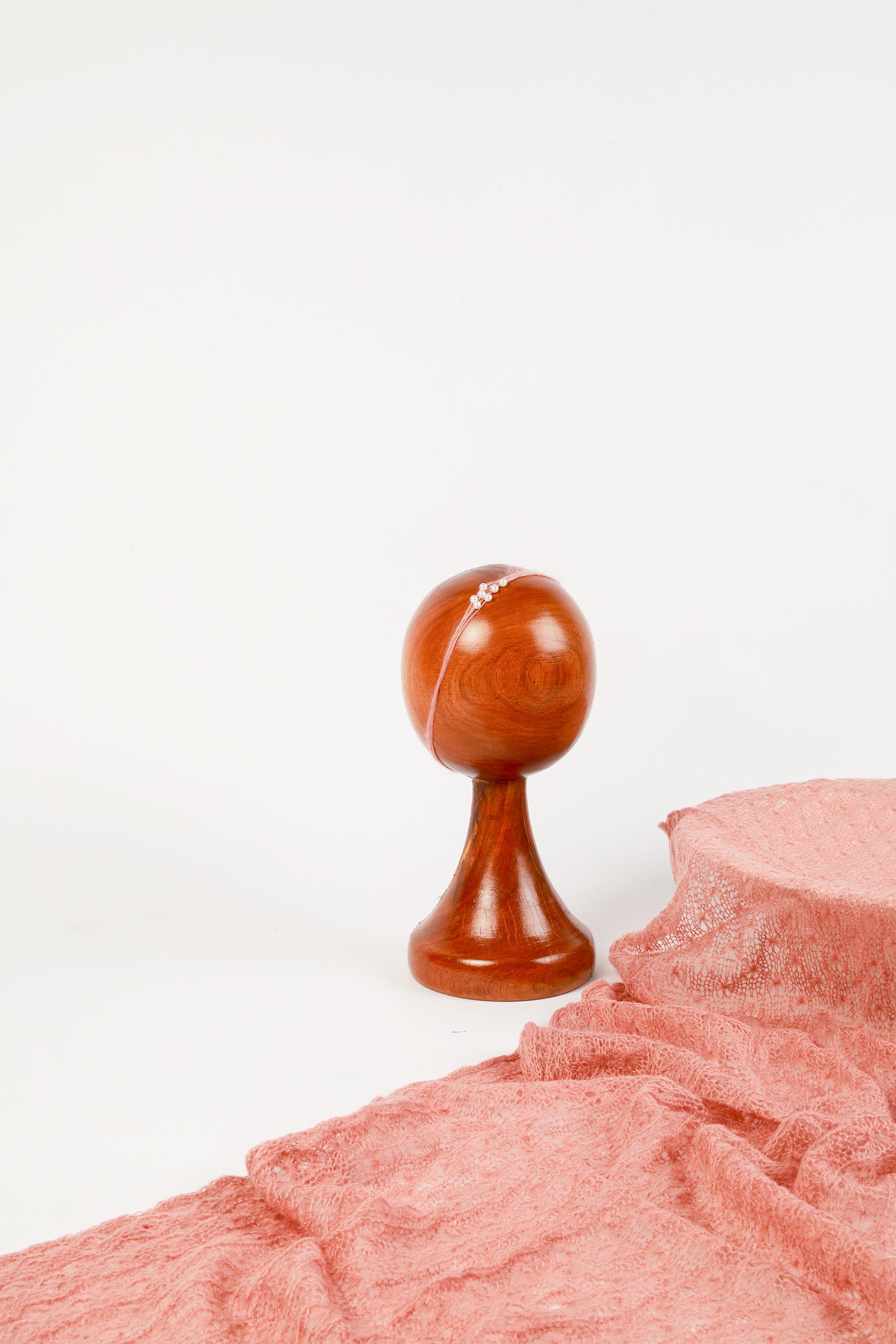 Dusty Rose Newborn Wrap & Pearl Headband Set – Perfect Photography Prop for Timeless Baby Photoshoots