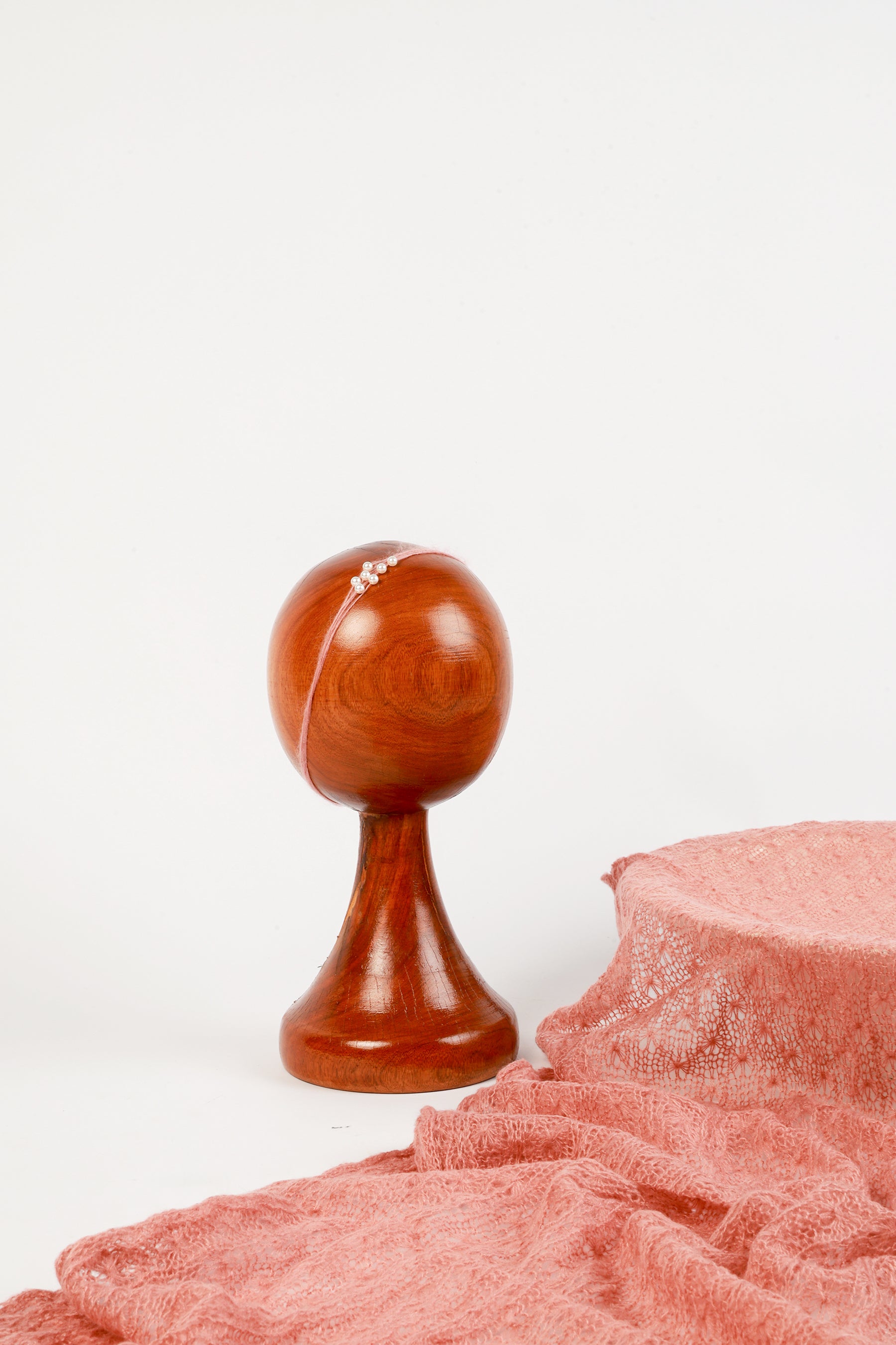 Dusty Rose Newborn Wrap & Pearl Headband Set – Perfect Photography Prop for Timeless Baby Photoshoots