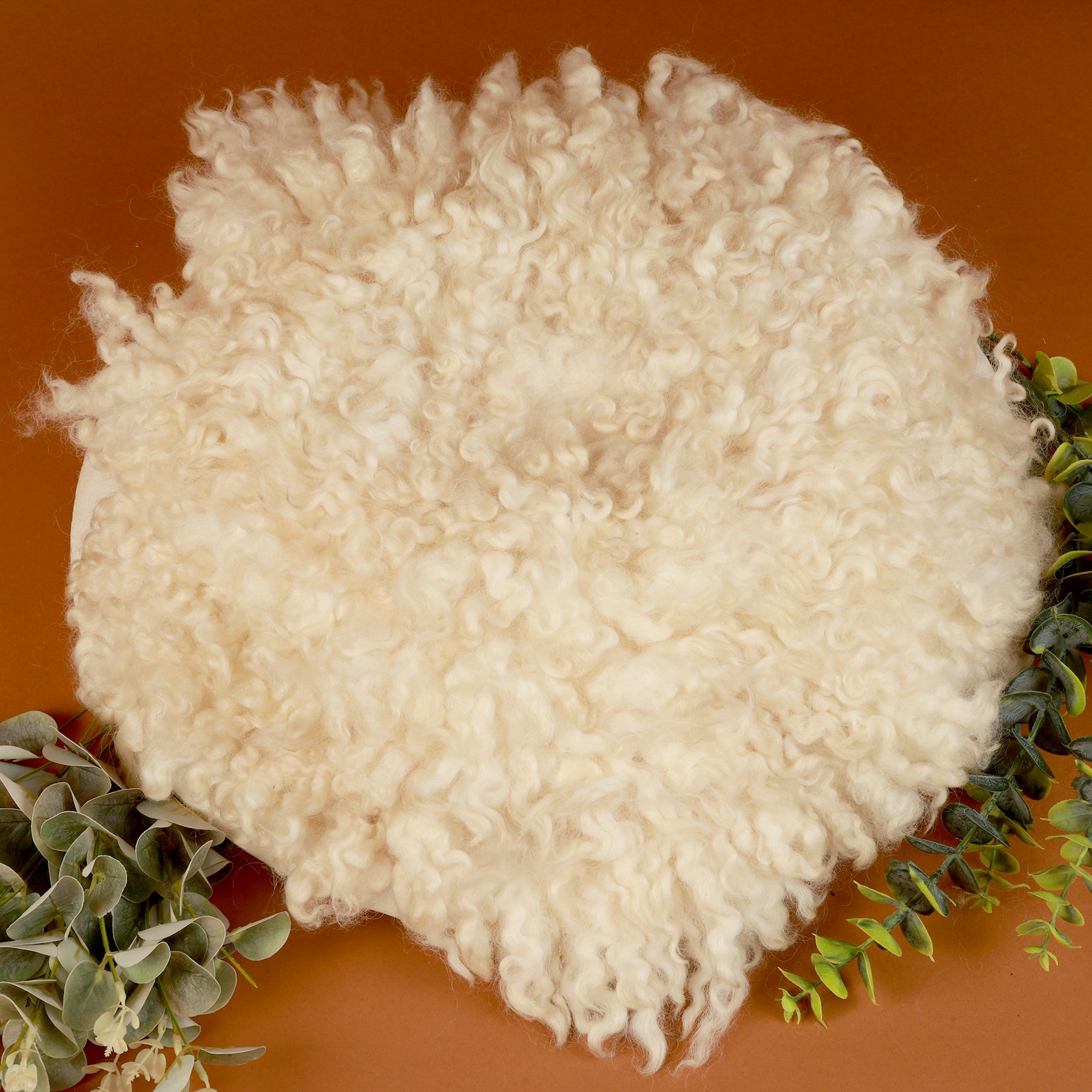White Curly Fur Layer – Soft Newborn Photography Prop for Textured Baby Photoshoots