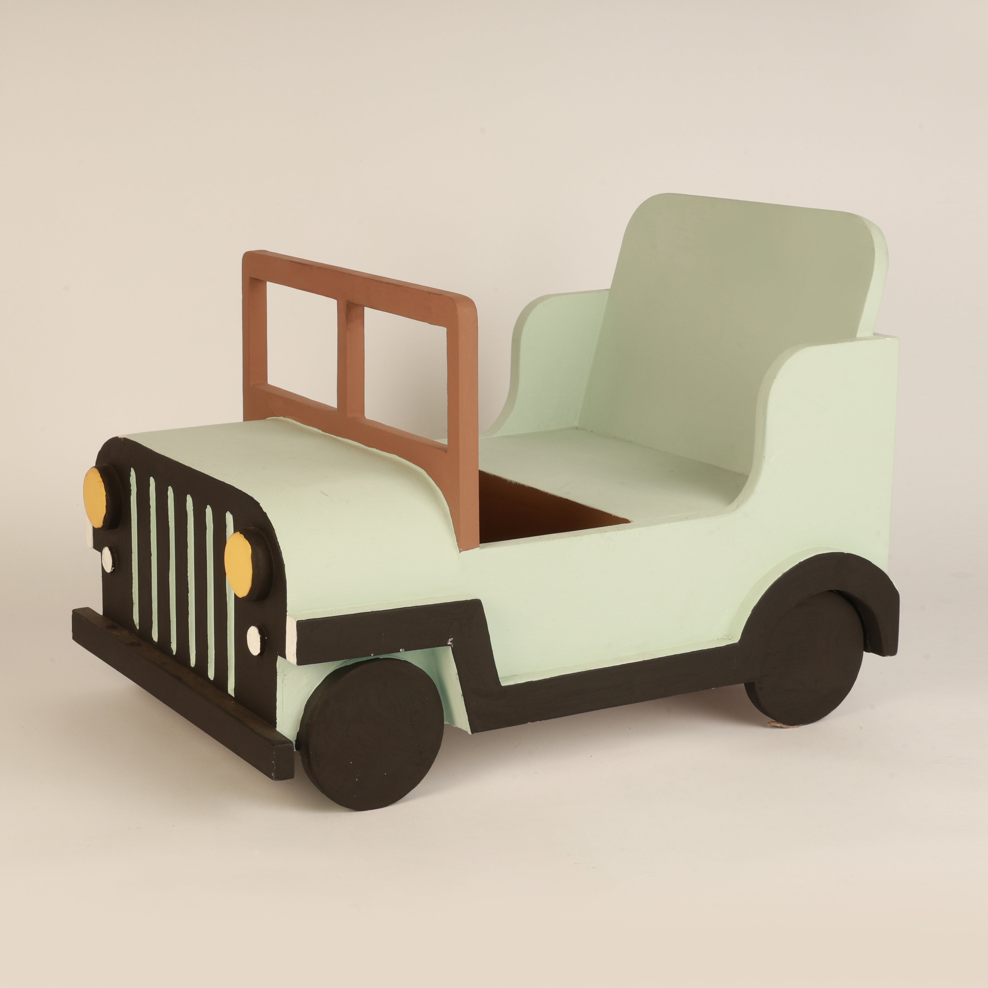 Mint Green Wooden Jeep Prop – Unique and Handmade Baby Photography Prop for Newborn and Toddler Sessions