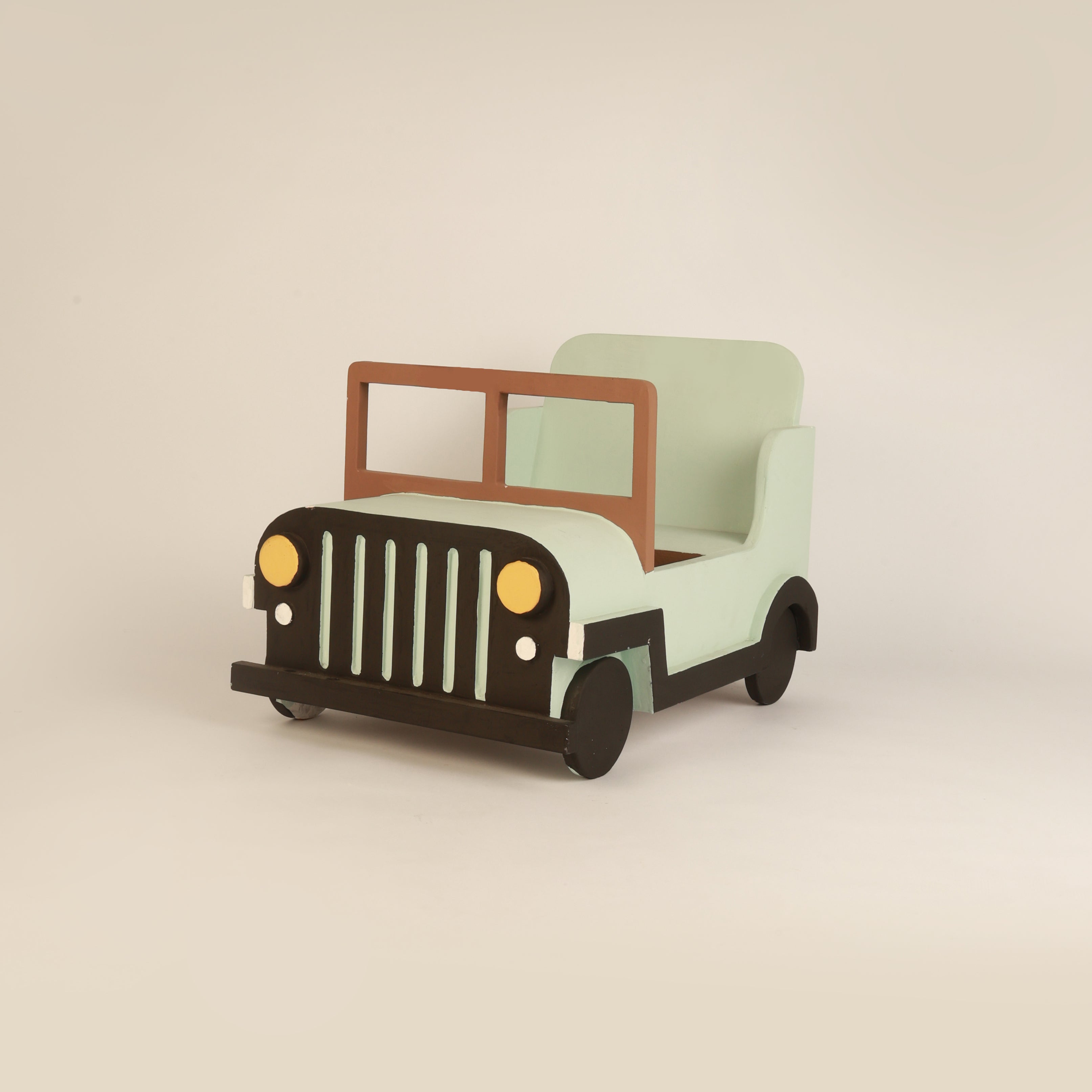 Mint Green Wooden Jeep Prop – Unique and Handmade Baby Photography Prop for Newborn and Toddler Sessions