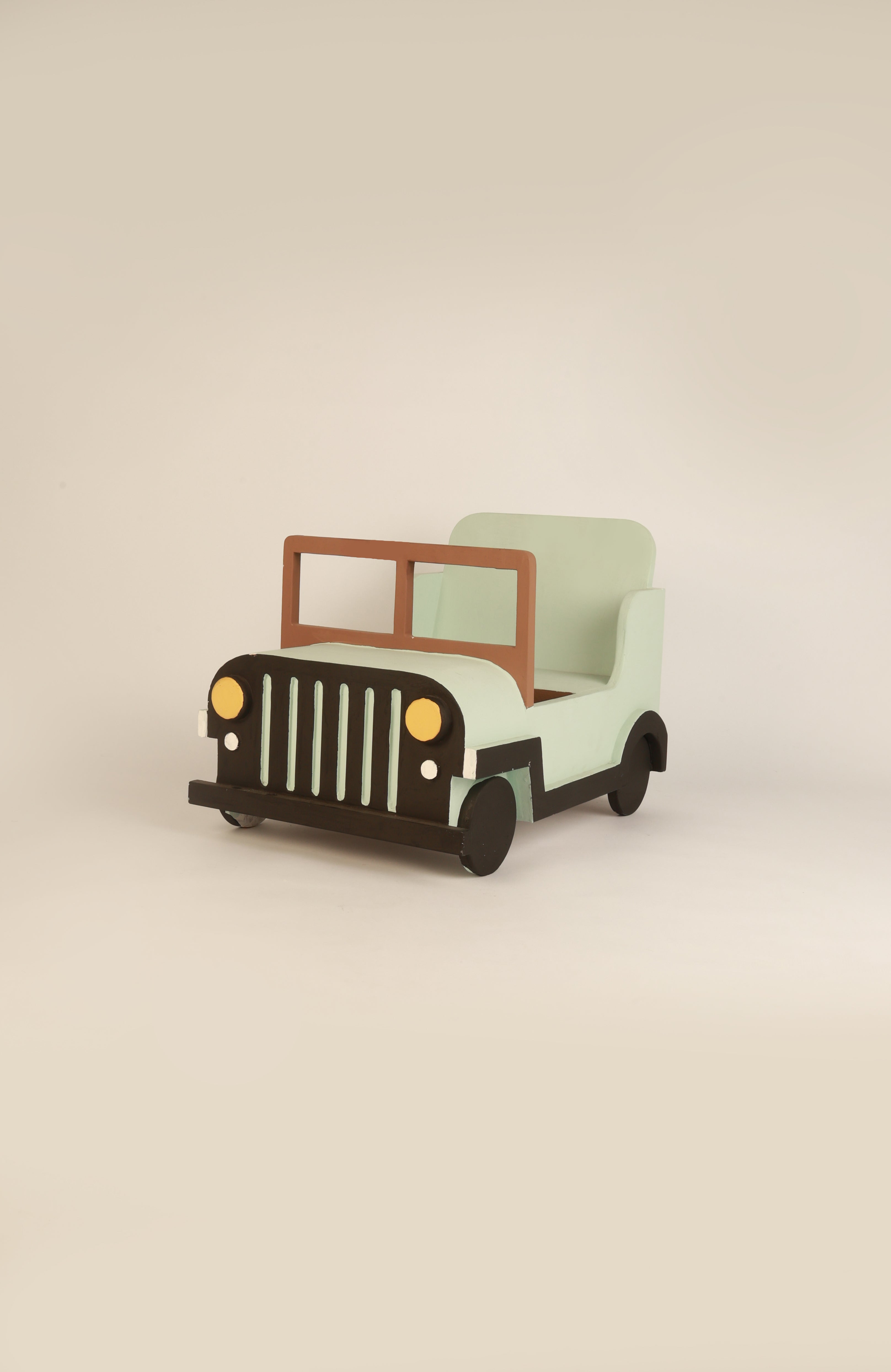 Mint Green Wooden Jeep Prop – Unique and Handmade Baby Photography Prop for Newborn and Toddler Sessions
