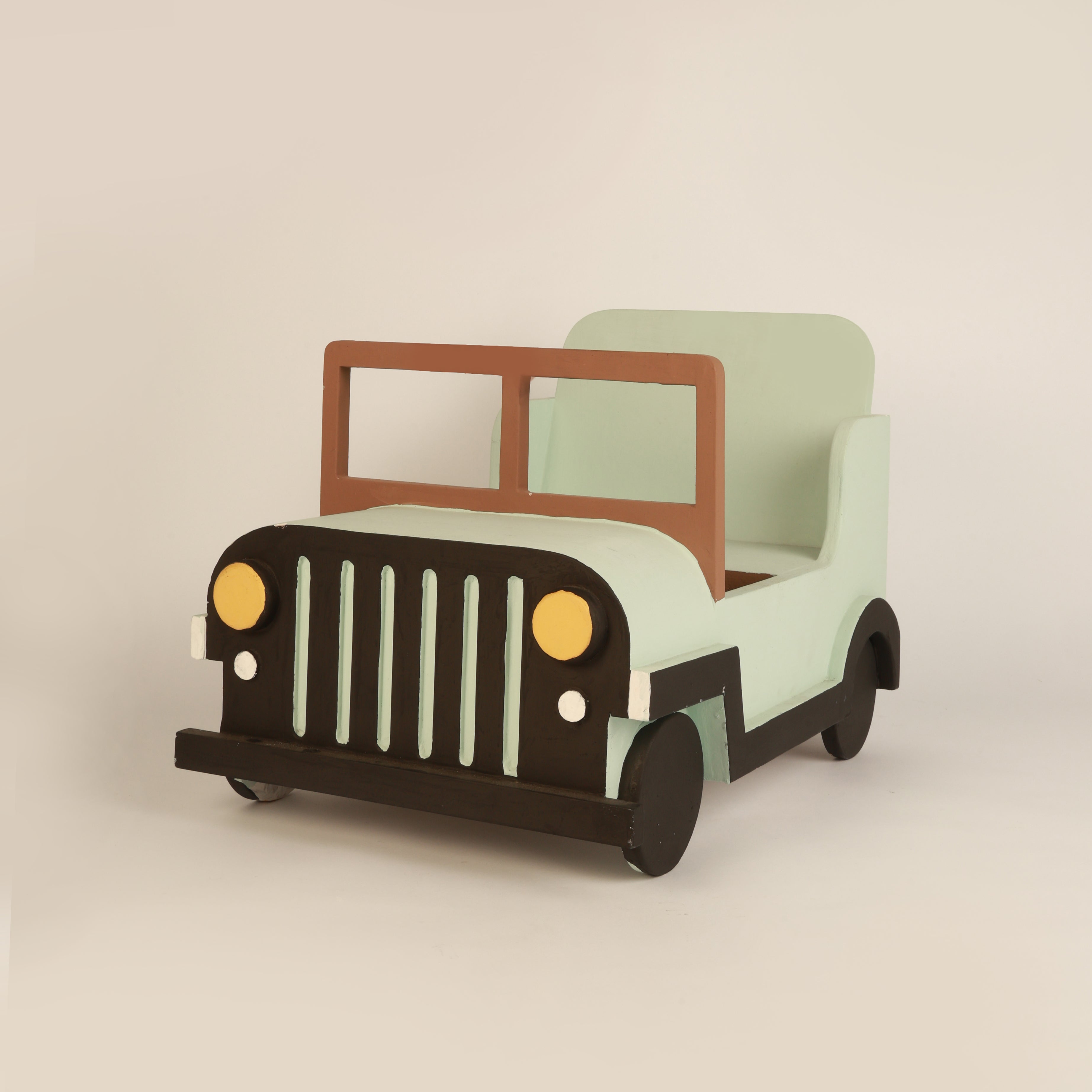 Mint Green Wooden Jeep Prop – Unique and Handmade Baby Photography Prop for Newborn and Toddler Sessions