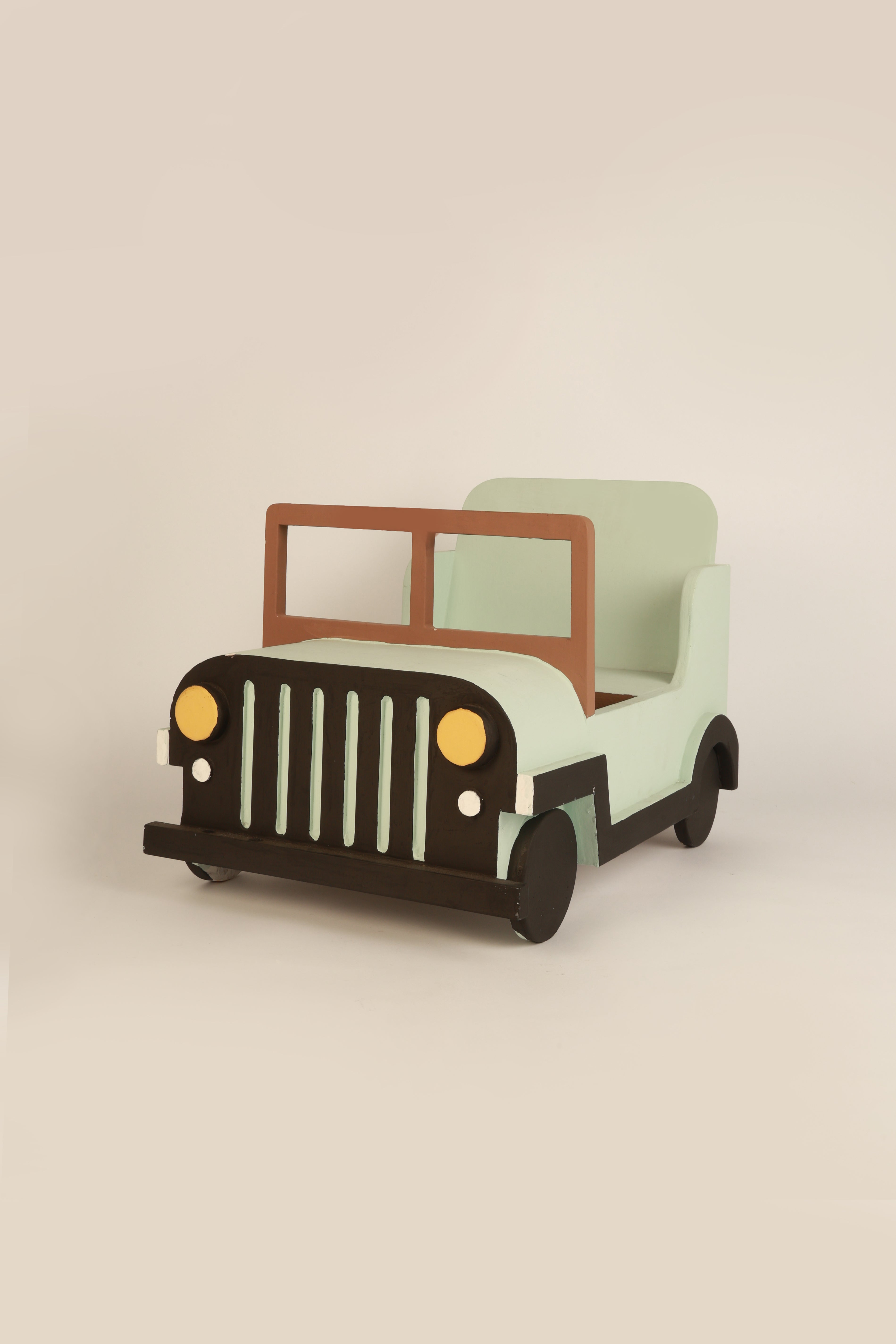 Mint Green Wooden Jeep Prop – Unique and Handmade Baby Photography Prop for Newborn and Toddler Sessions