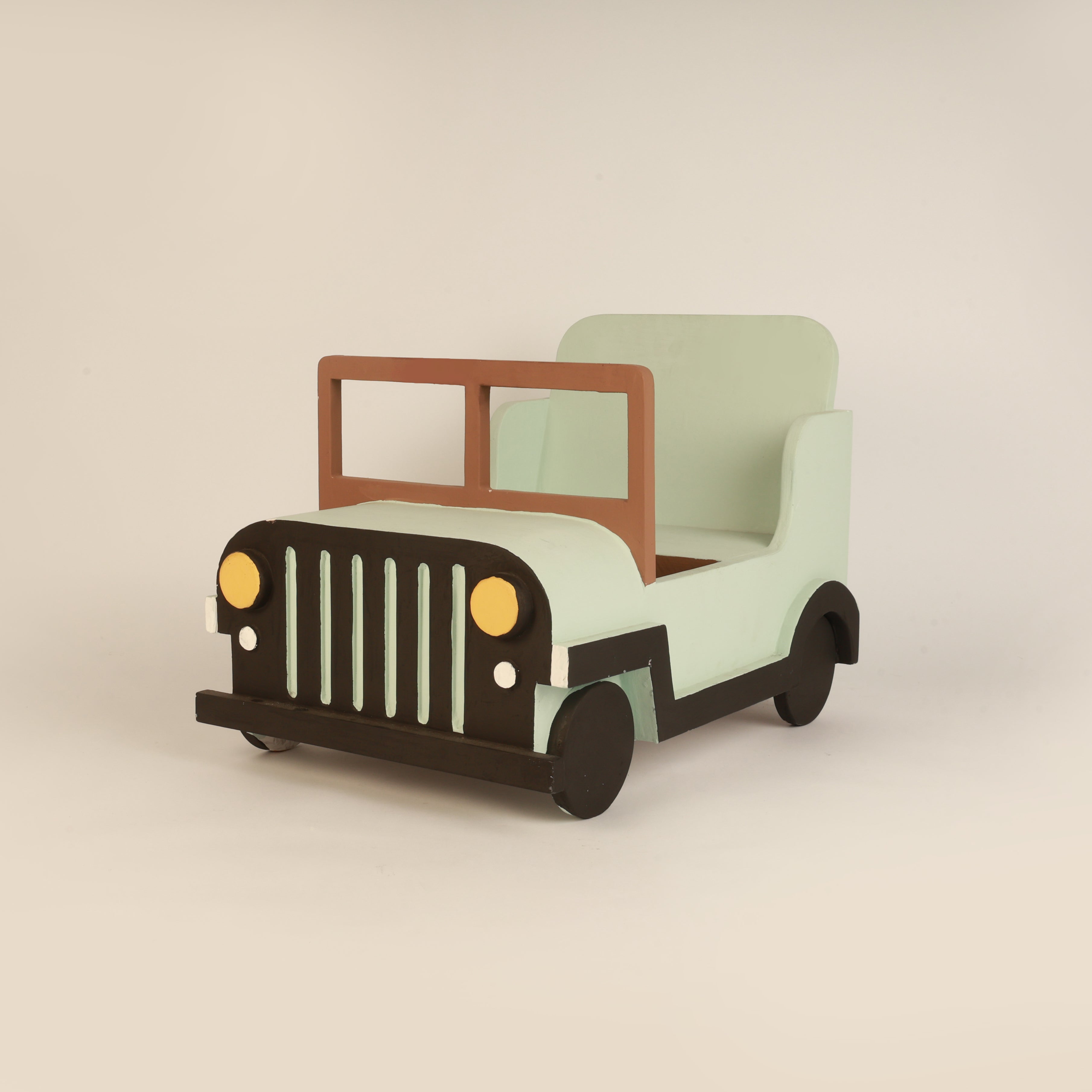 Mint Green Wooden Jeep Prop – Unique and Handmade Baby Photography Prop for Newborn and Toddler Sessions