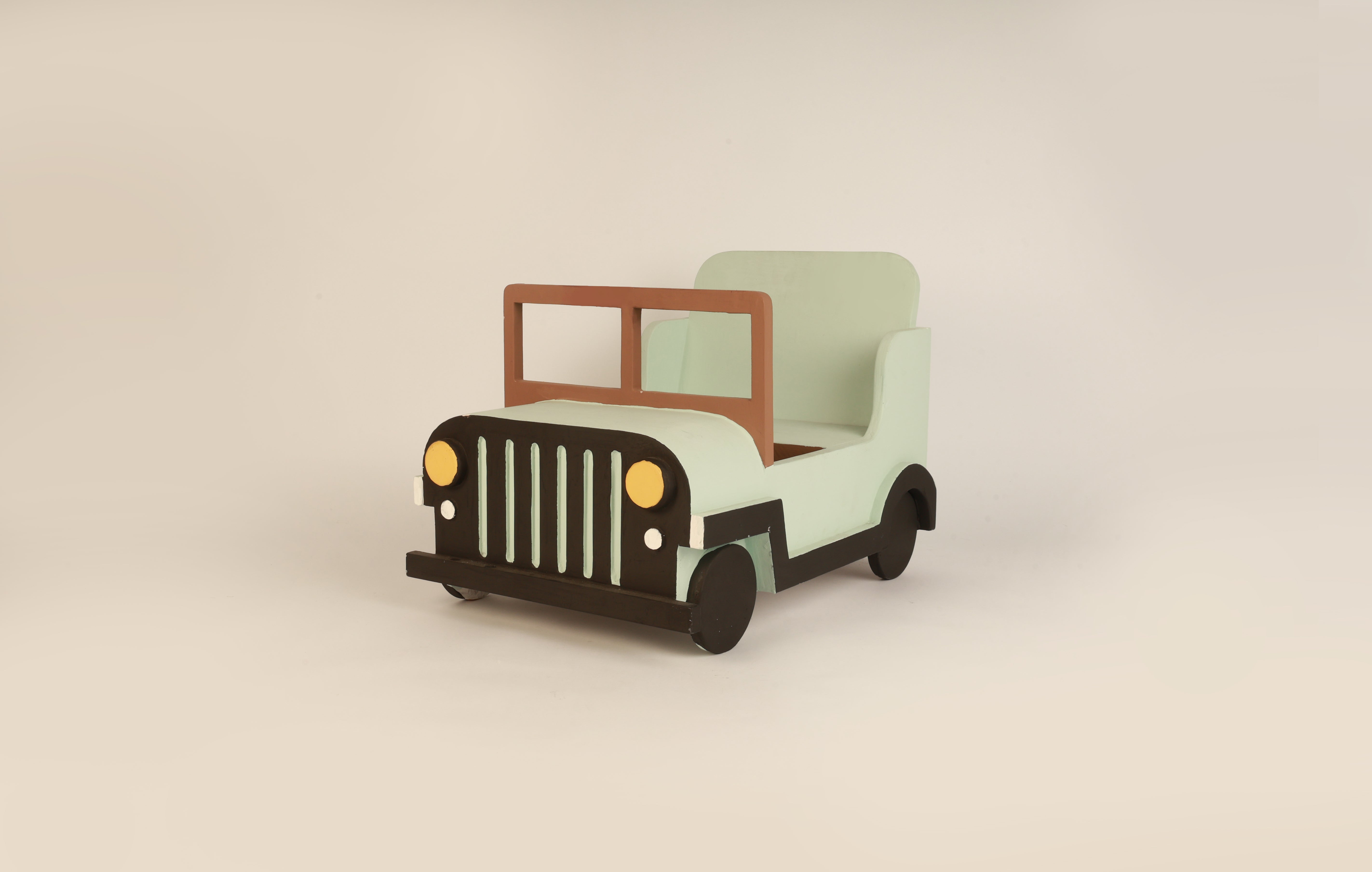 Mint Green Wooden Jeep Prop – Unique and Handmade Baby Photography Prop for Newborn and Toddler Sessions