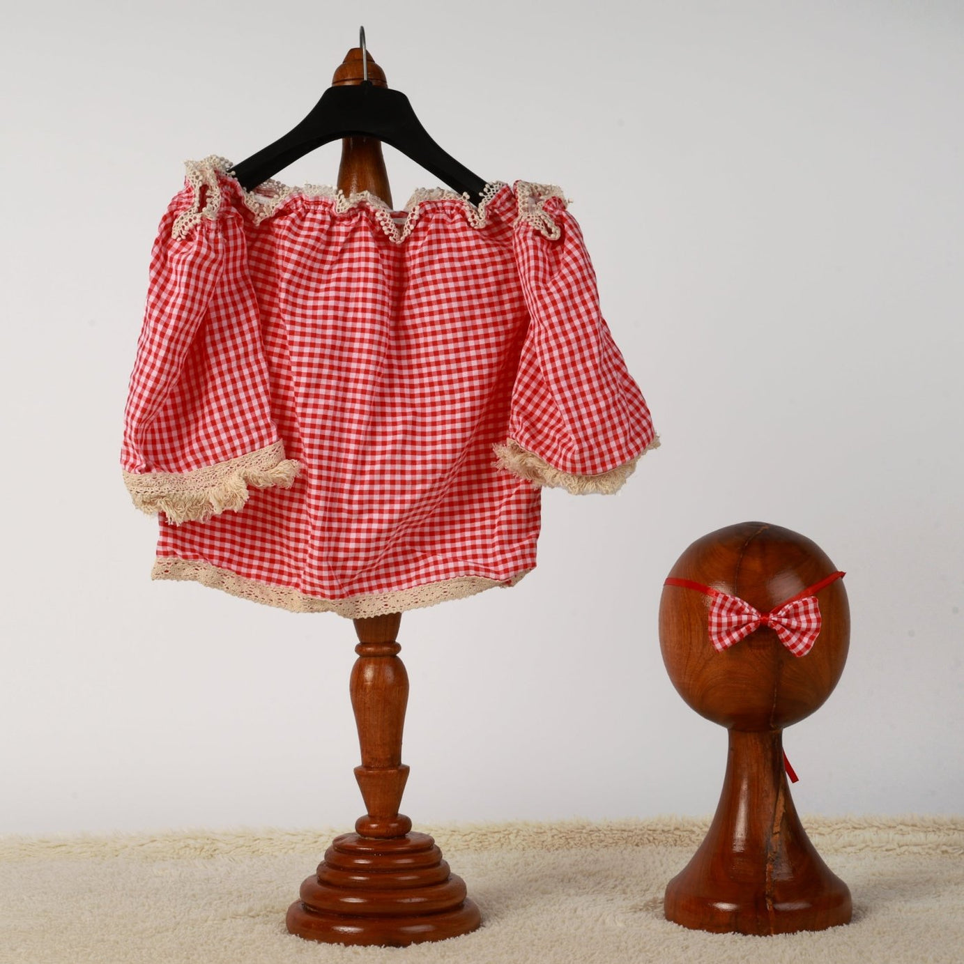 Baby Girl Photoshoot Dress - Red Skirt for Baby Girl Photoshoot - Tiny Prop Store