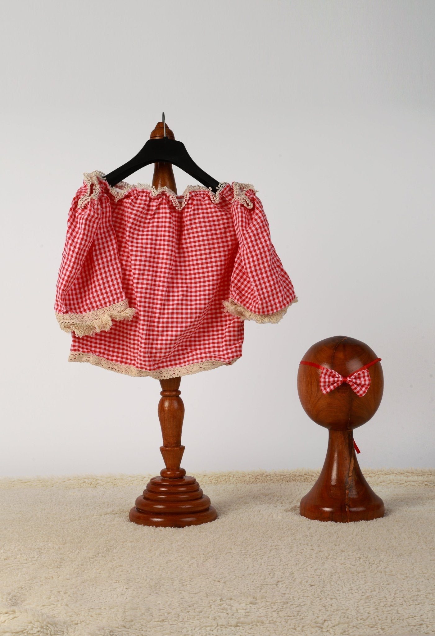 Baby Girl Photoshoot Dress - Red Skirt for Baby Girl Photoshoot - Tiny Prop Store
