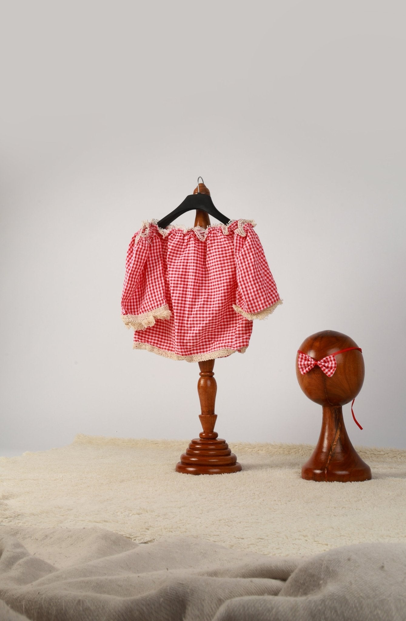 Baby Girl Photoshoot Dress - Red Skirt for Baby Girl Photoshoot - Tiny Prop Store