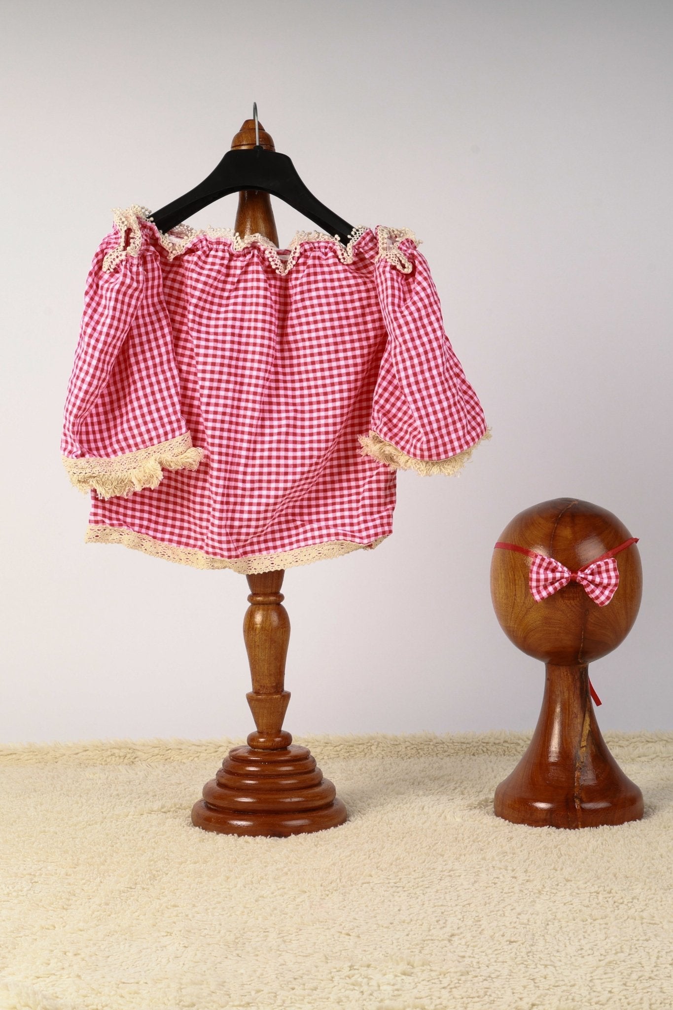 Baby Girl Photoshoot Dress - Red Skirt for Baby Girl Photoshoot - Tiny Prop Store