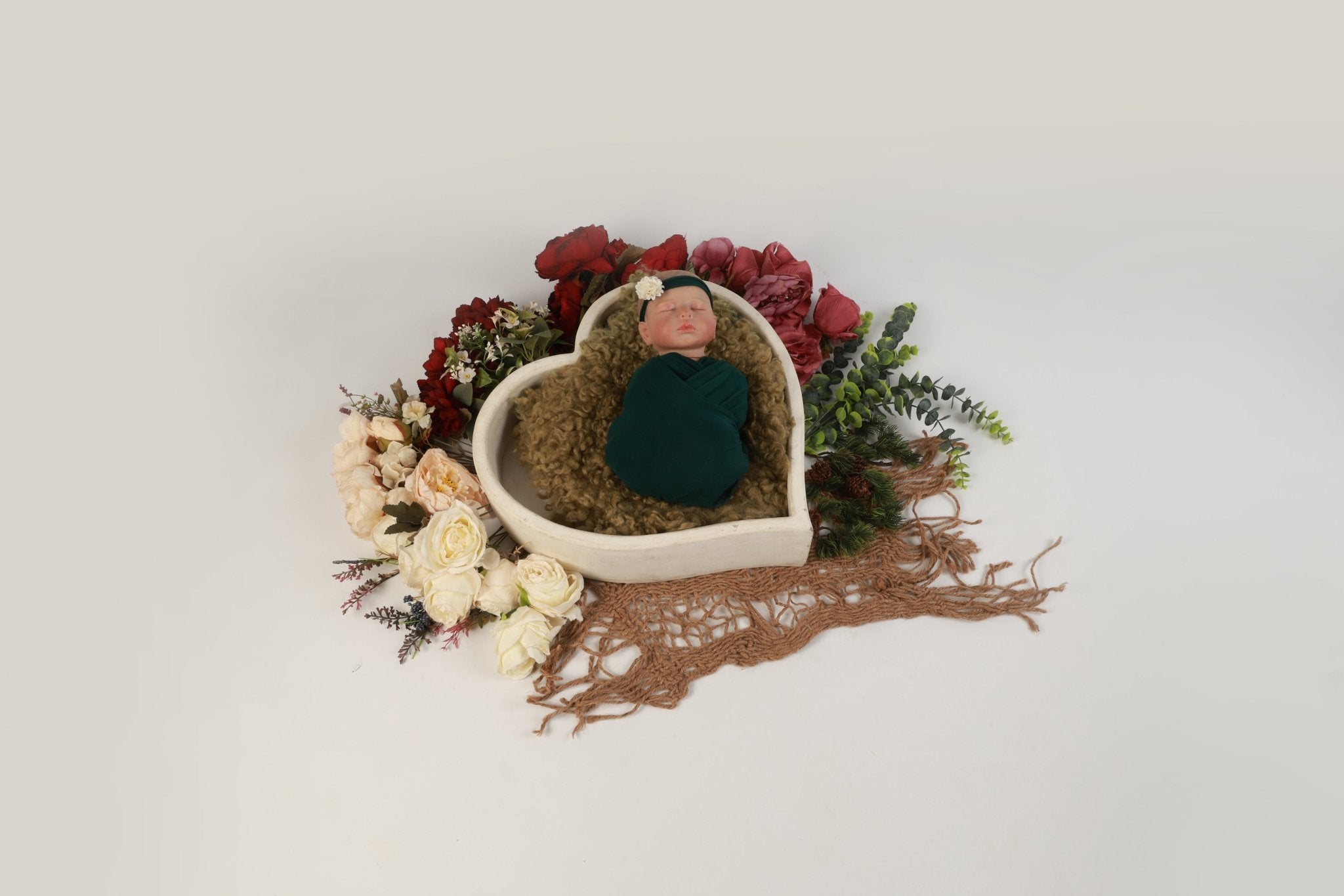 CURLY FUR Olive Green - Newborn Photography Prop | Infant Photo Prop - Tiny Prop Store