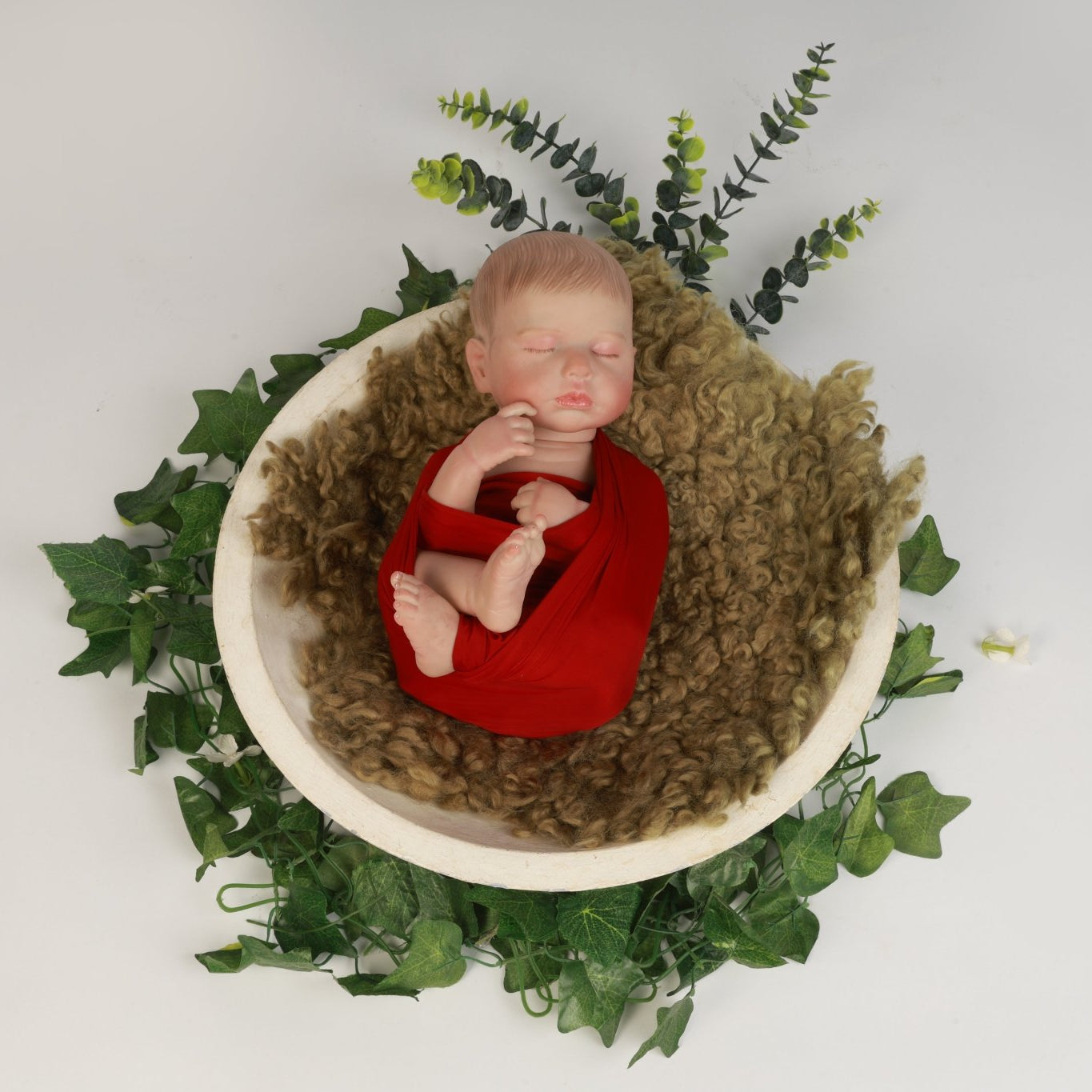 CURLY FUR Olive Green - Newborn Photography Prop | Infant Photo Prop - Tiny Prop Store