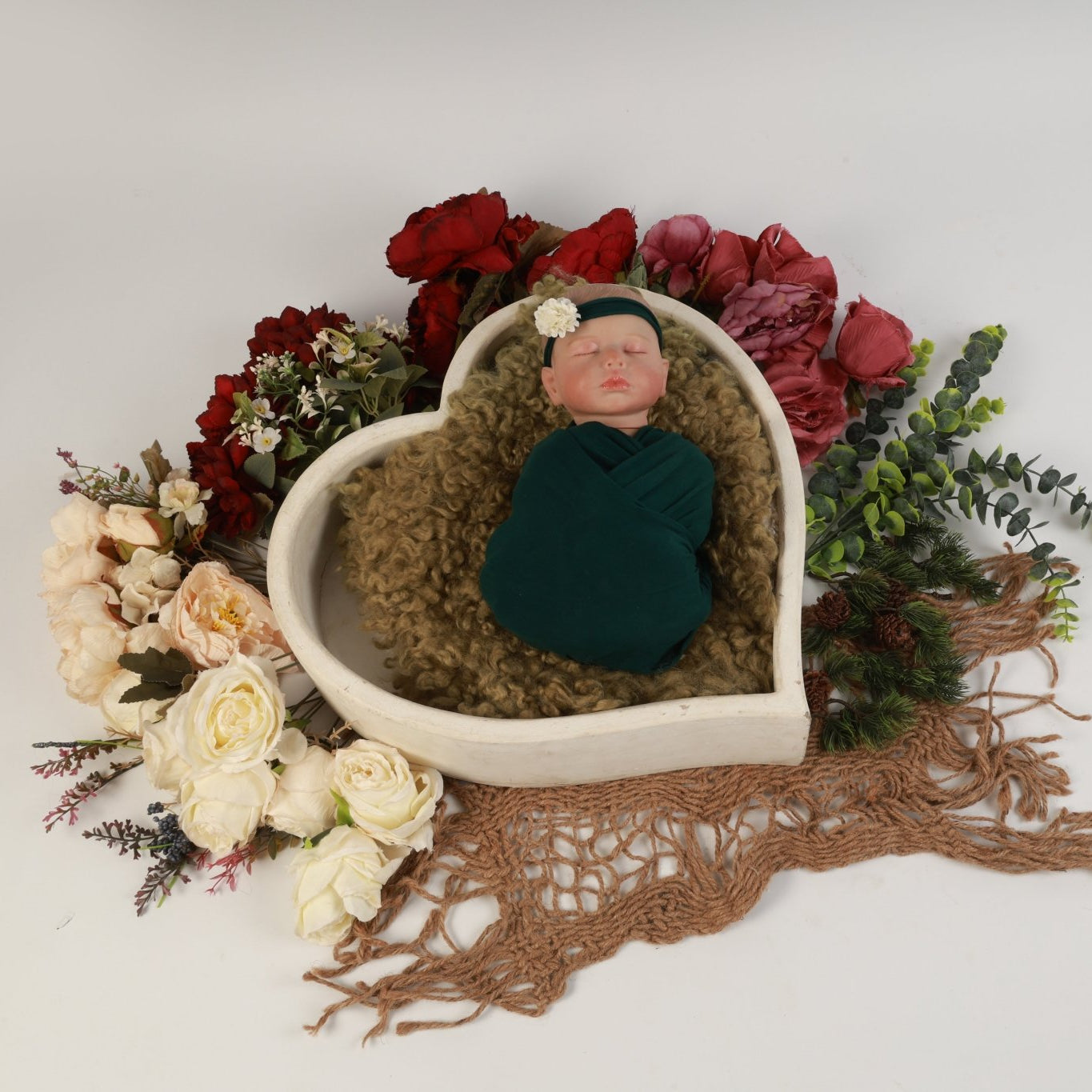 CURLY FUR Olive Green - Newborn Photography Prop | Infant Photo Prop - Tiny Prop Store