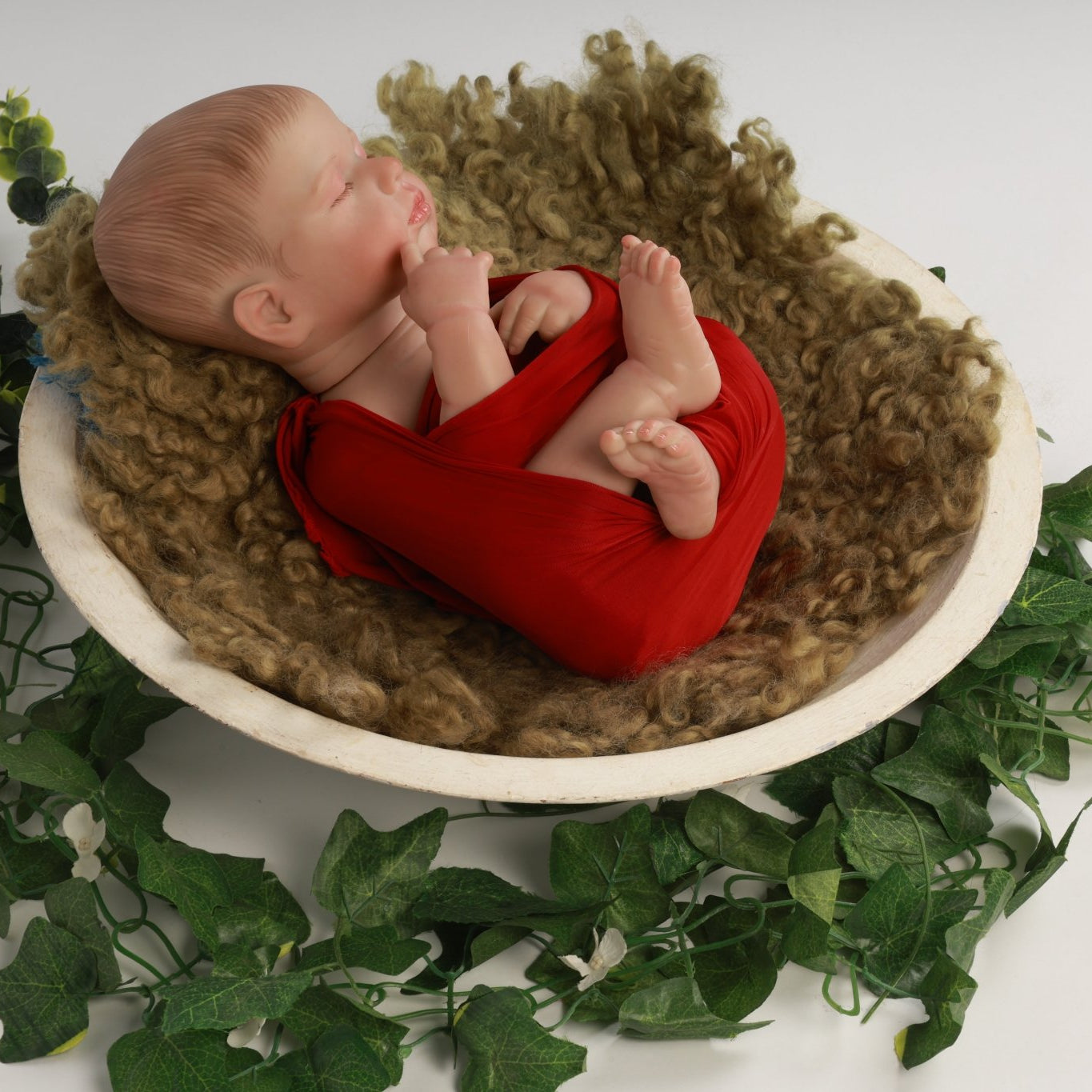 CURLY FUR Olive Green - Newborn Photography Prop | Infant Photo Prop - Tiny Prop Store