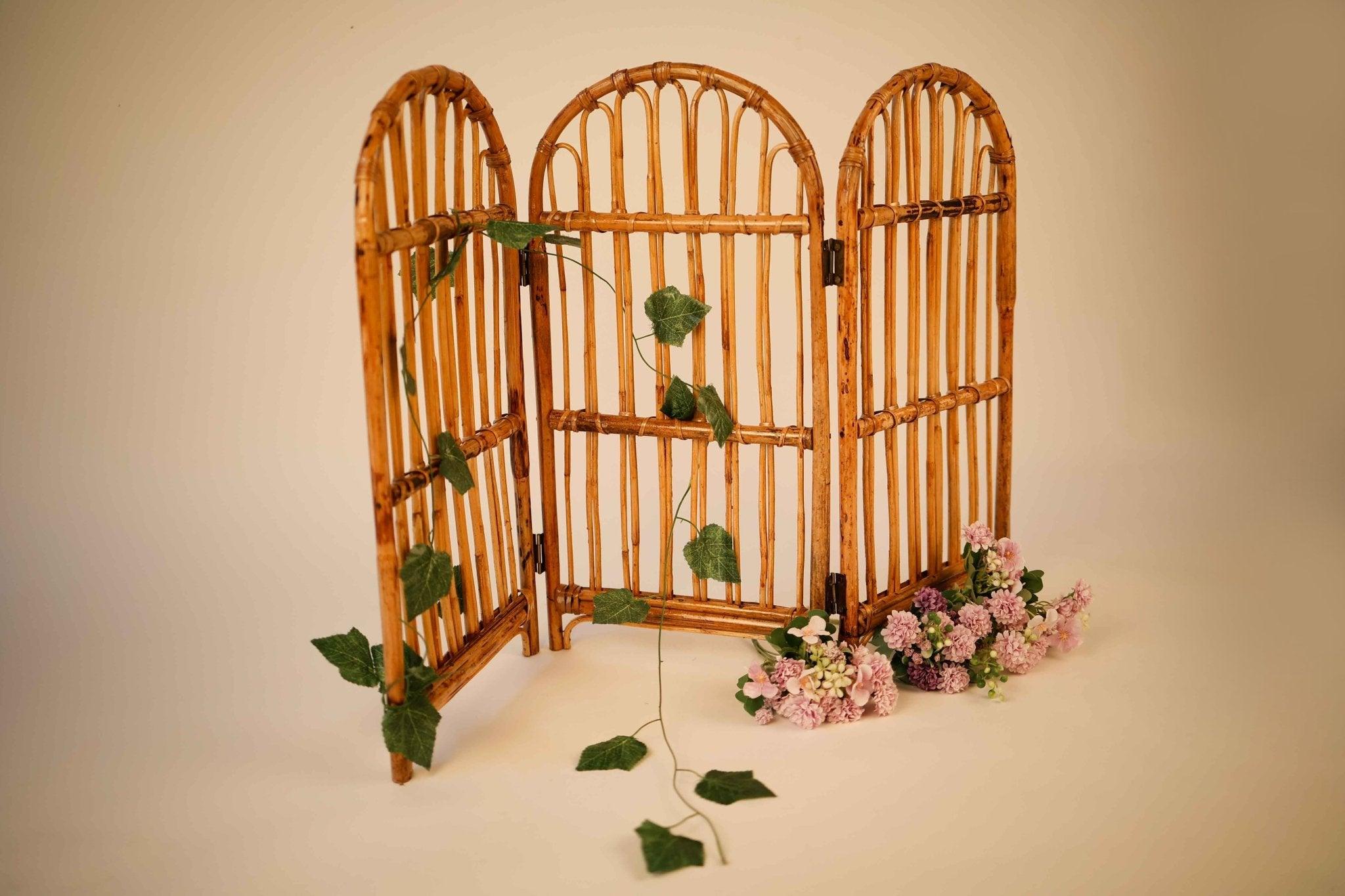 Handcrafted Cane Folding Backdrop – Perfect for Baby & Newborn Photoshoots - Tiny Prop Store