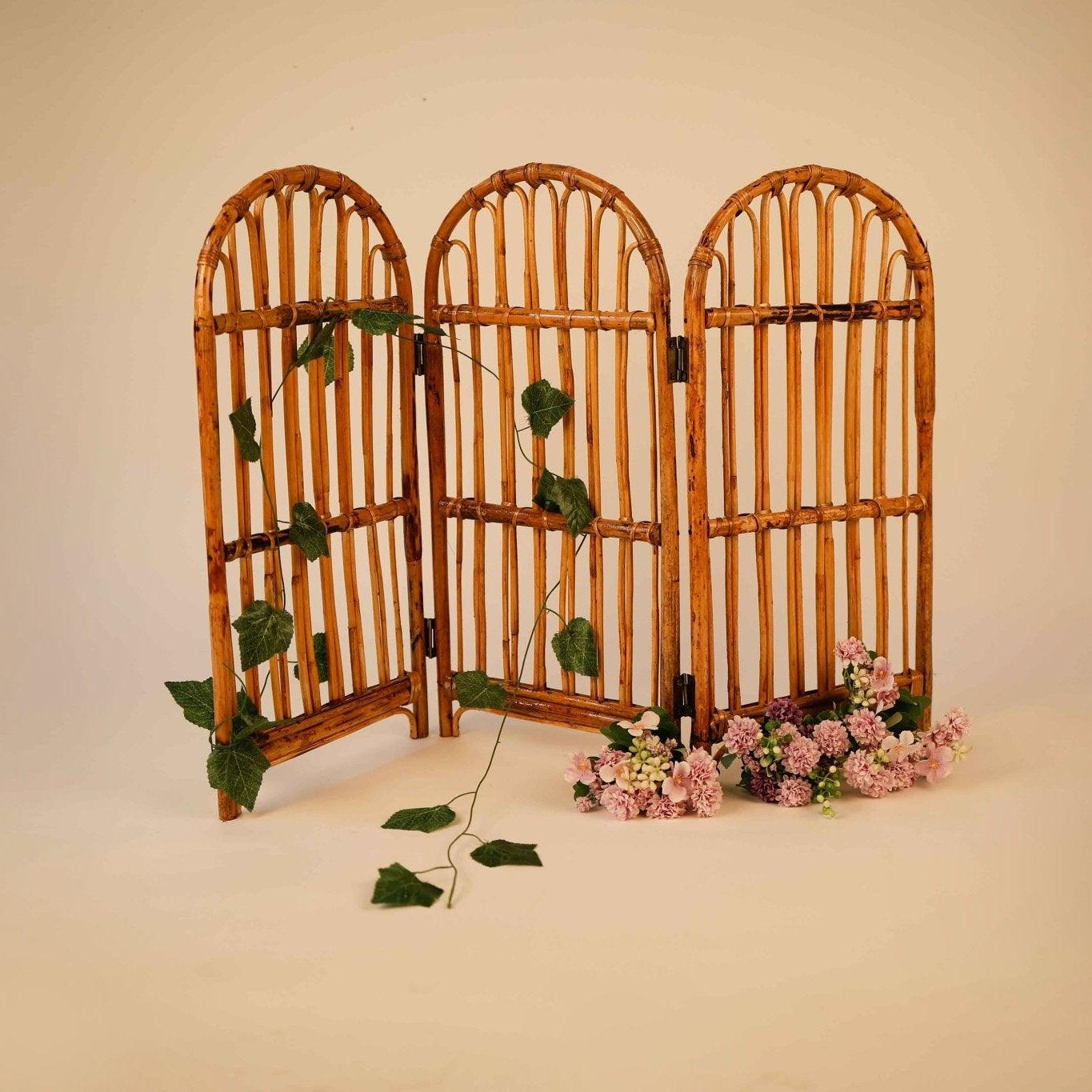 Handcrafted Cane Folding Backdrop – Perfect for Baby & Newborn Photoshoots - Tiny Prop Store