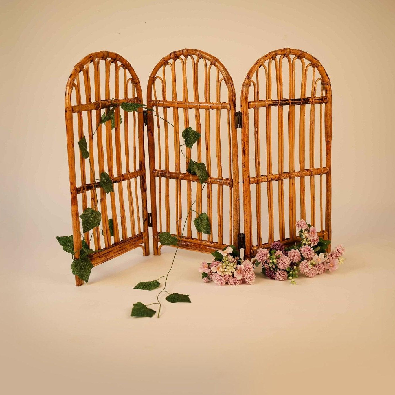 Handcrafted Cane Folding Backdrop – Perfect for Baby & Newborn Photoshoots - Tiny Prop Store