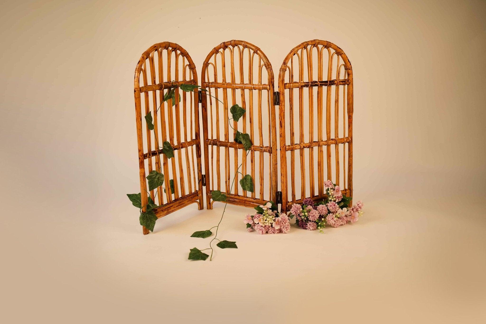 Handcrafted Cane Folding Backdrop – Perfect for Baby & Newborn Photoshoots - Tiny Prop Store