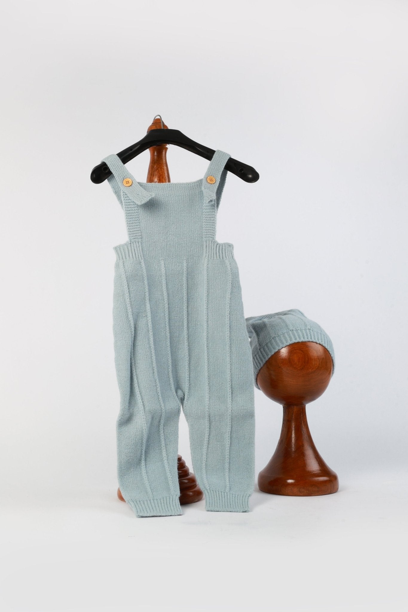 Knitted Suspender Romper with Hat – Unisex Toddler Photoshoot Outfit - Tiny Prop Store