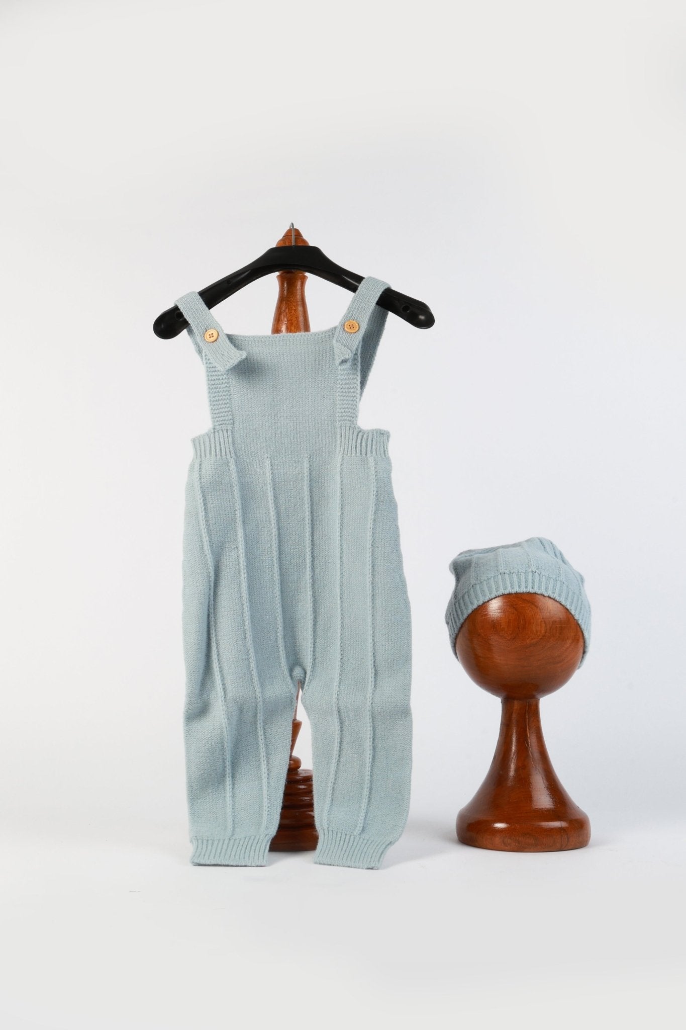 Knitted Suspender Romper with Hat – Unisex Toddler Photoshoot Outfit - Tiny Prop Store