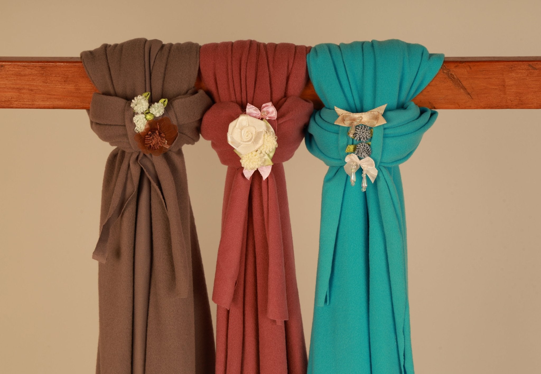 Newborn Photography Wraps - Soft Baby Wrap Set for Photoshoot - Handmade Stretchy Swaddle Wraps with Floral Headband - Tiny Prop Store