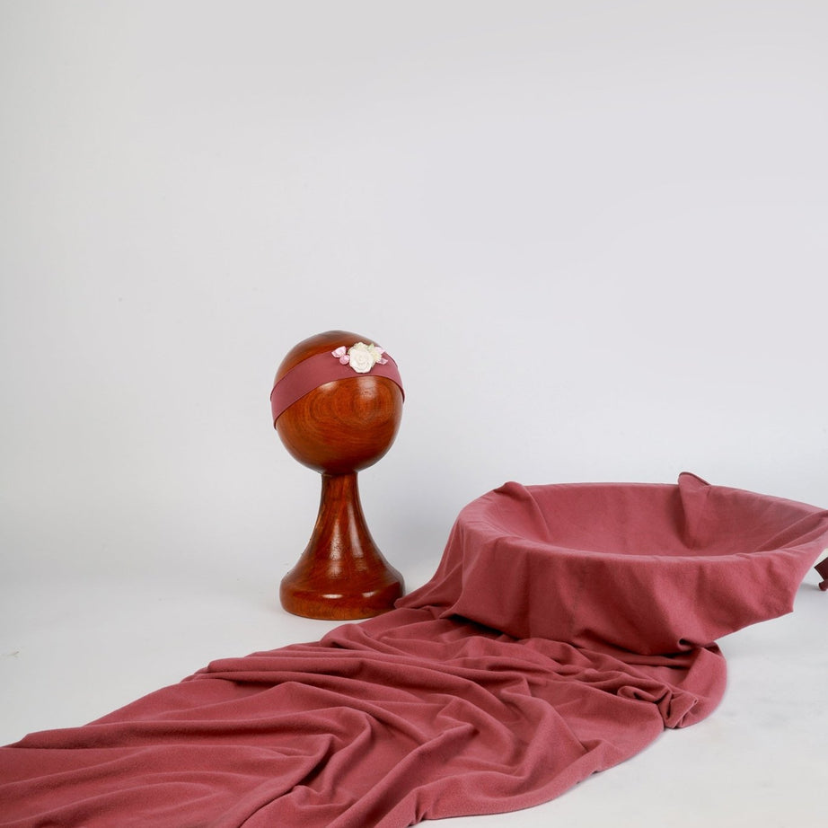 Newborn Photography Wraps - Soft Baby Wrap Set for Photoshoot - Handmade Stretchy Swaddle Wraps with Floral Headband - Tiny Prop Store