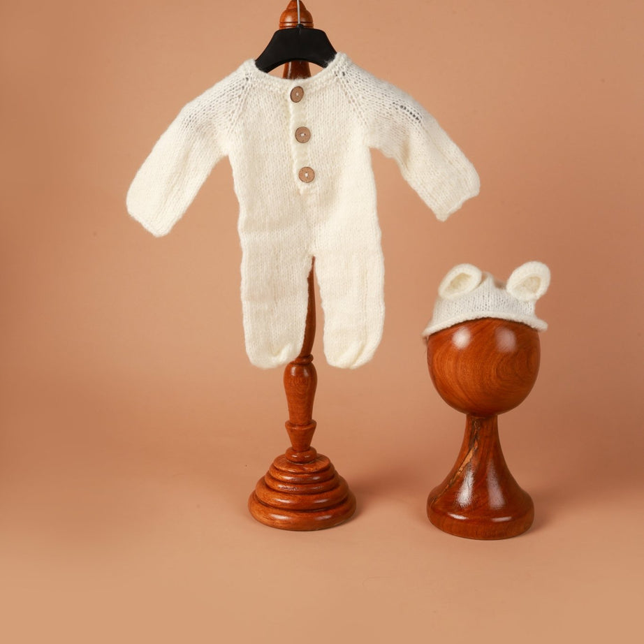 Newborn photoshoot Outfit | White Dress for Newborn Photos - Tiny Prop Store