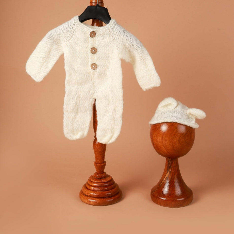 Newborn photoshoot Outfit | White Dress for Newborn Photos - Tiny Prop Store