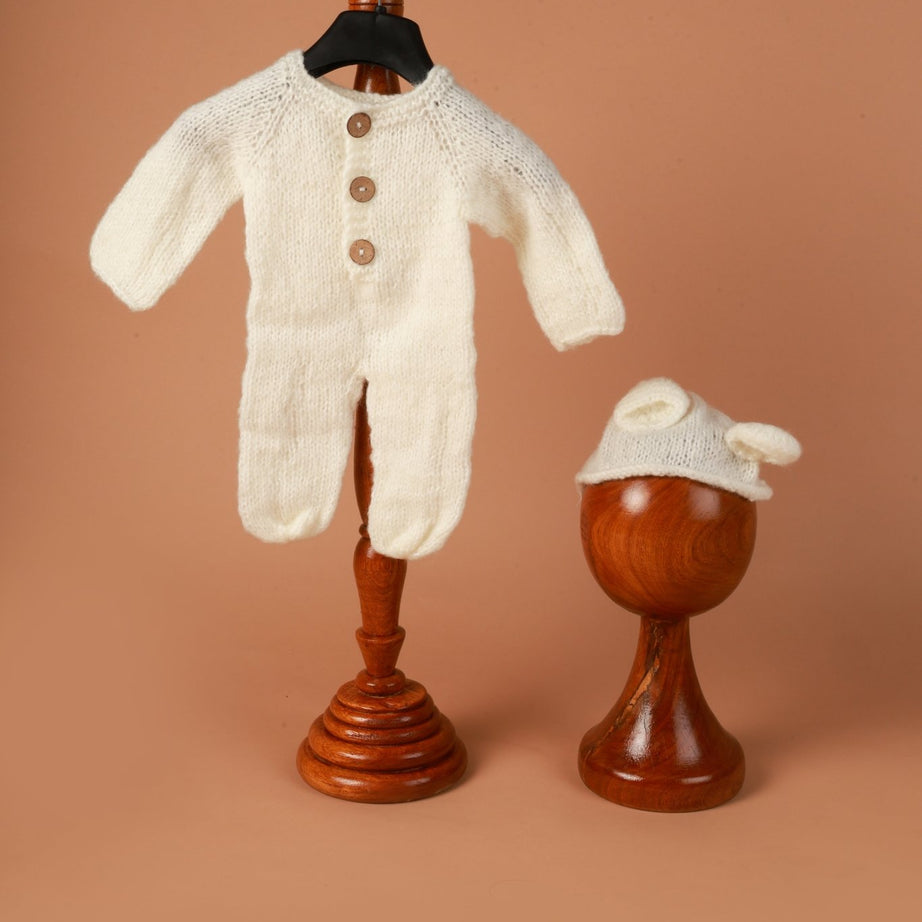 Newborn photoshoot Outfit | White Dress for Newborn Photos - Tiny Prop Store