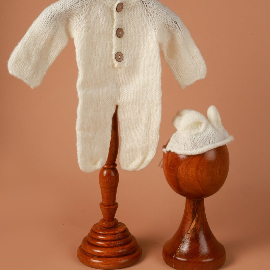 Newborn photoshoot Outfit | White Dress for Newborn Photos - Tiny Prop Store