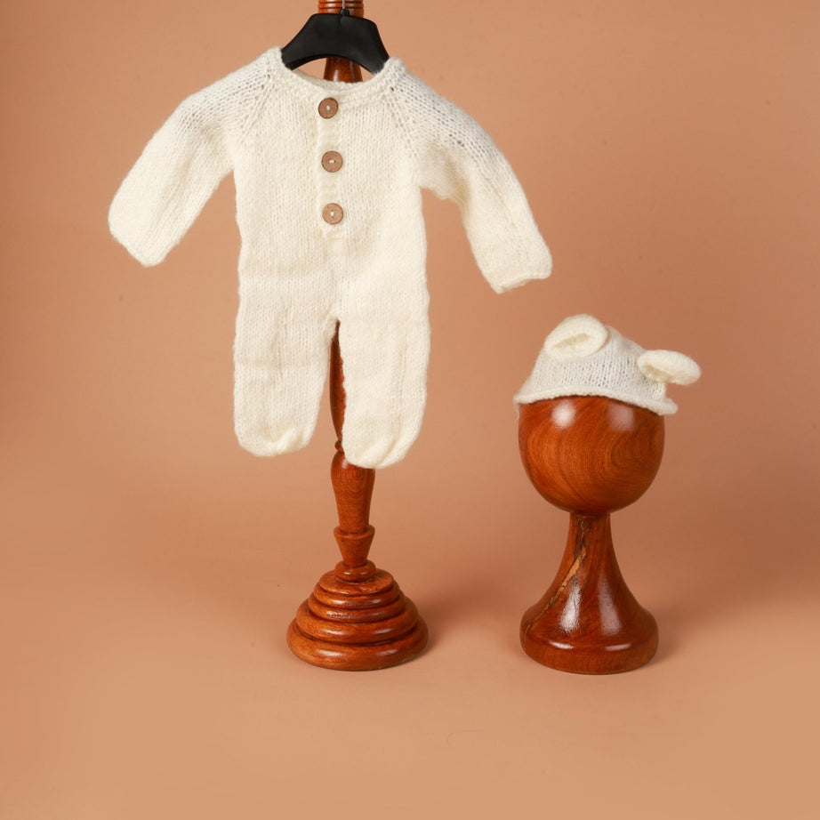 Newborn photoshoot Outfit | White Dress for Newborn Photos - Tiny Prop Store