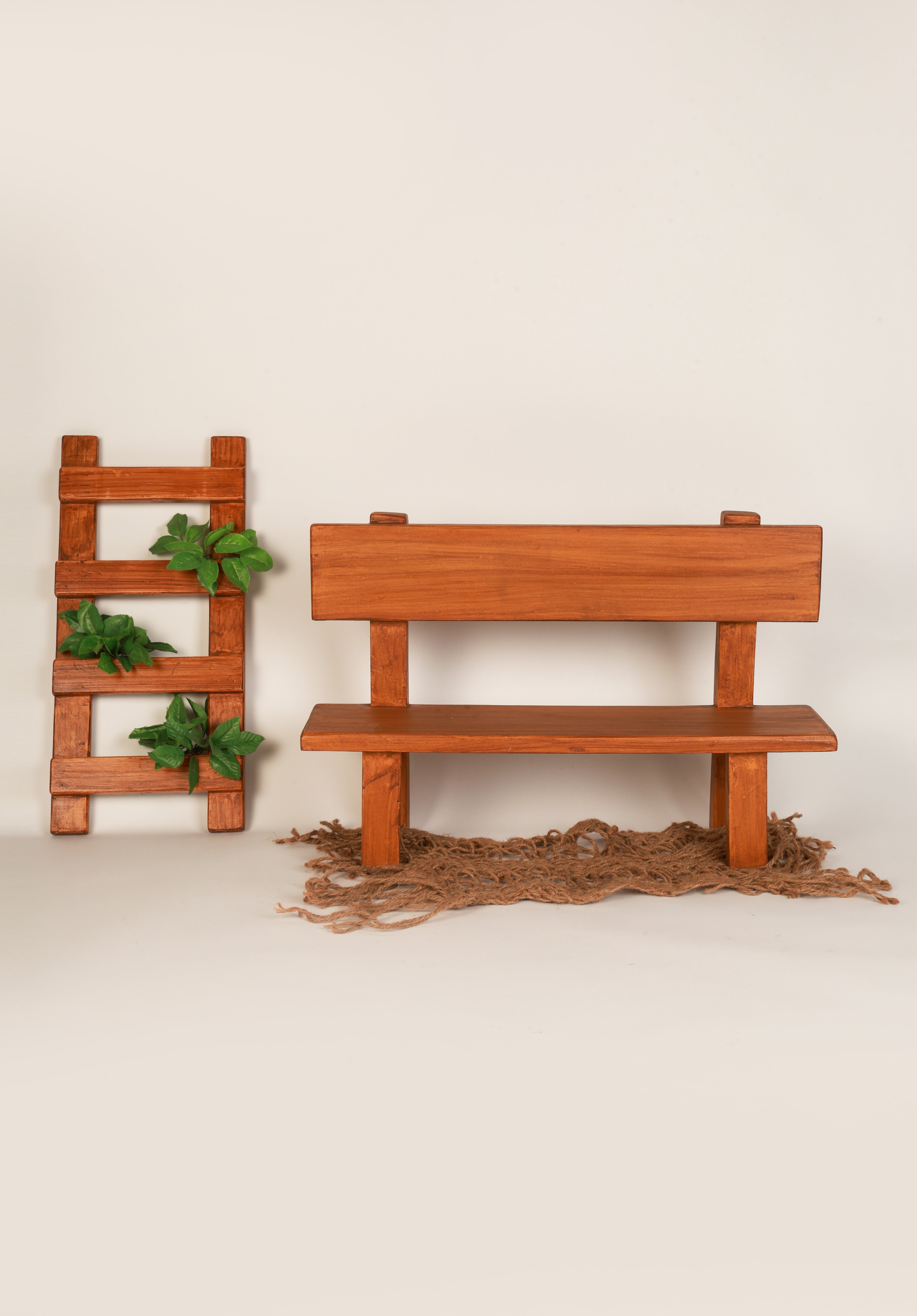 bench and ladder infant picture prop