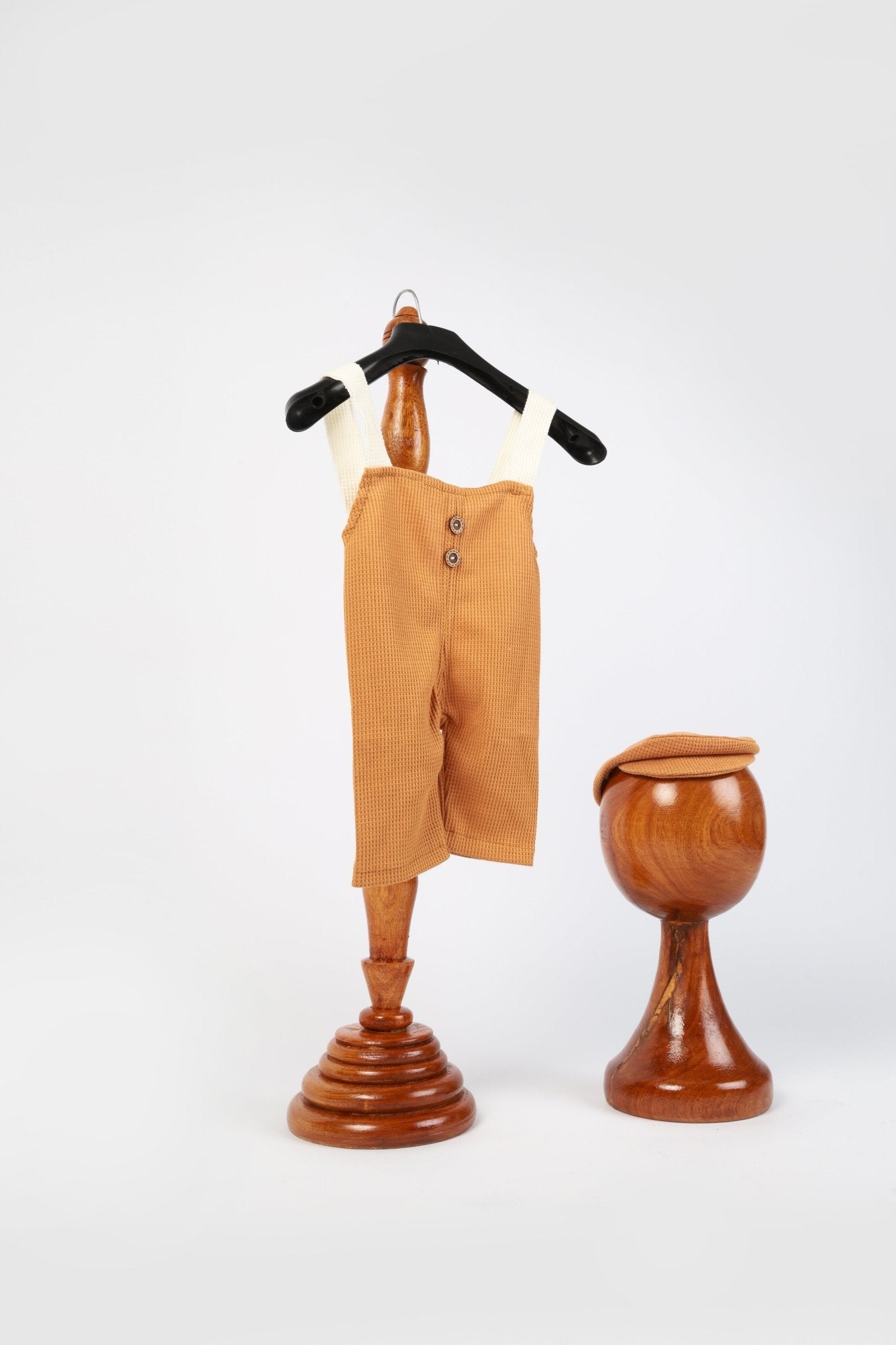 Rust Brown Newborn Photography Outfit – Baby Romper & Cap Set for 3 - 6 Months, Handmade Prop for Baby Photoshoots - Tiny Prop Store